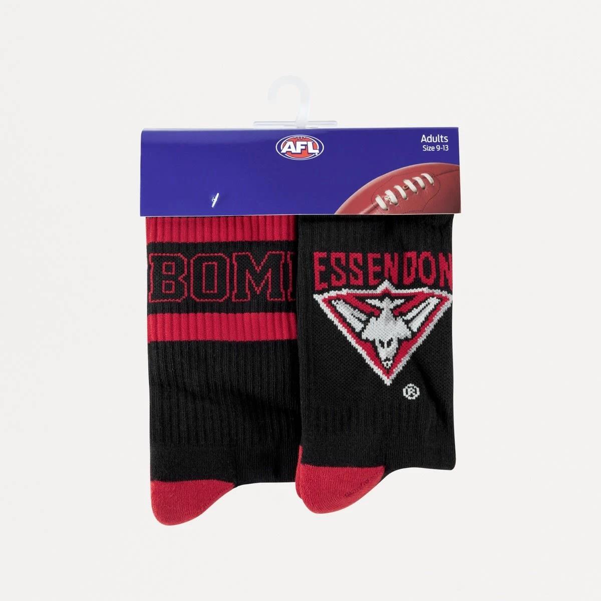 3 2 Pack Official AFL Adult Socks Essendon, 3 of 3