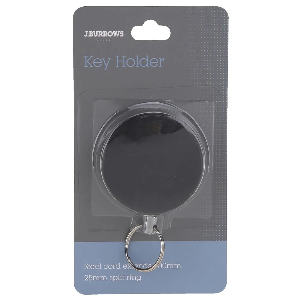 2 J.Burrows Heavy Duty Retractable Key Holder Black, 2 of 2