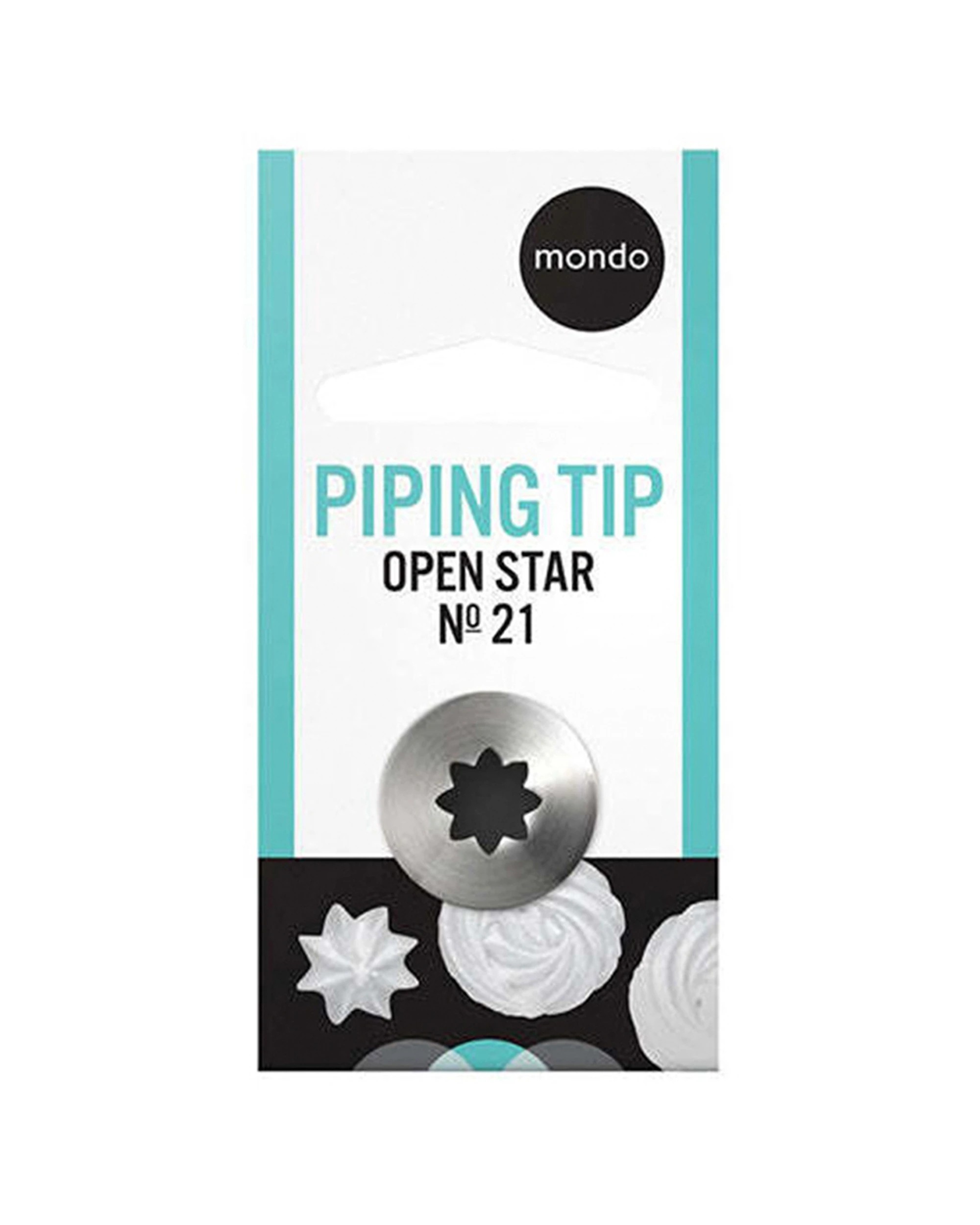 2 Mondo Stainless Steel Star Piping Tip Size 21 Professional Grade - Silver, 2 of 3