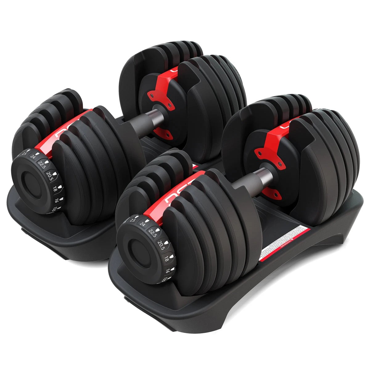 1 LSG 52.5lbs Adjustable Dumbbell Pair - Black, 1 of 6