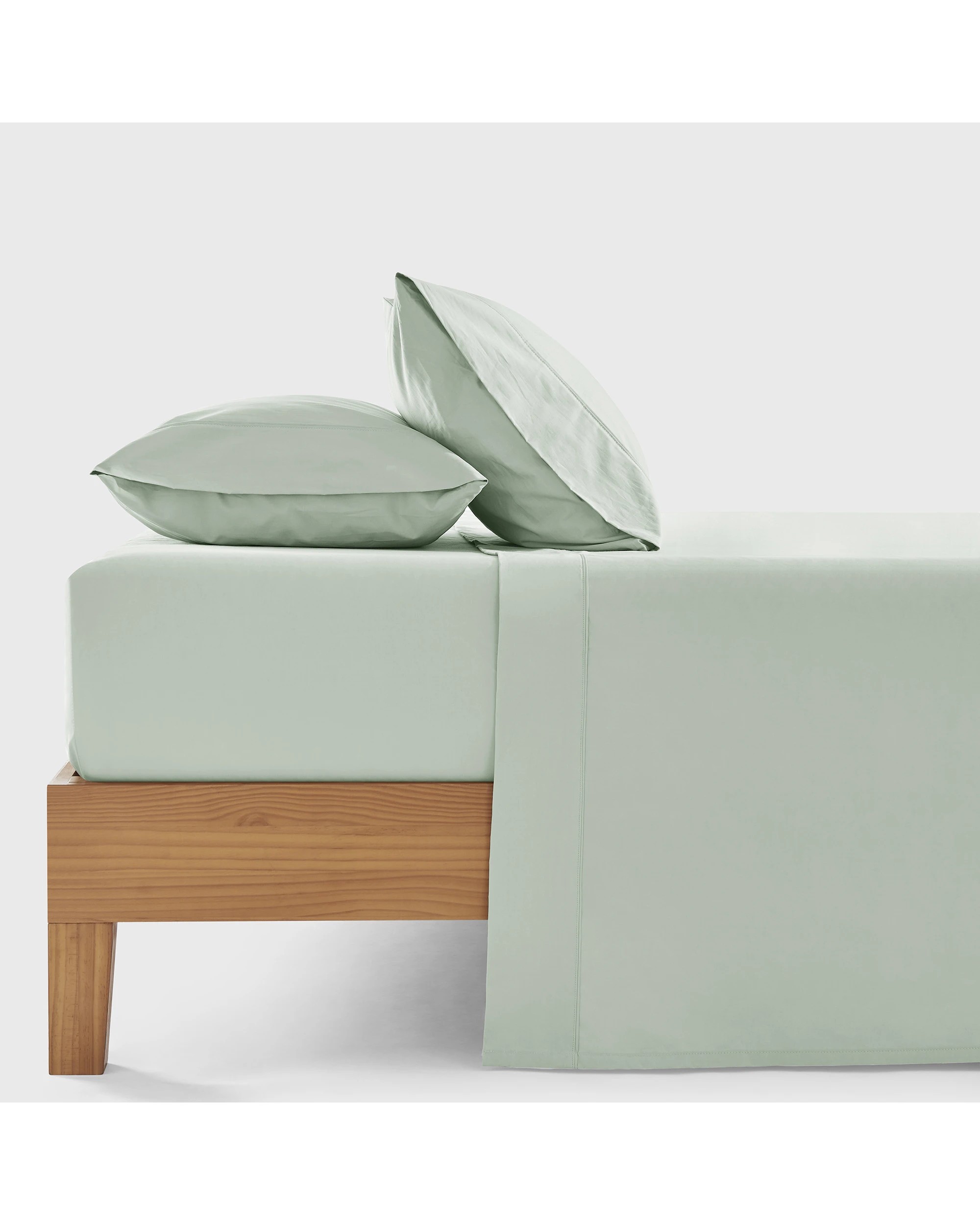 1 Dreamaker 300TC Cotton Percale Sheet Set - Single Bed - Sage, 1 of 7