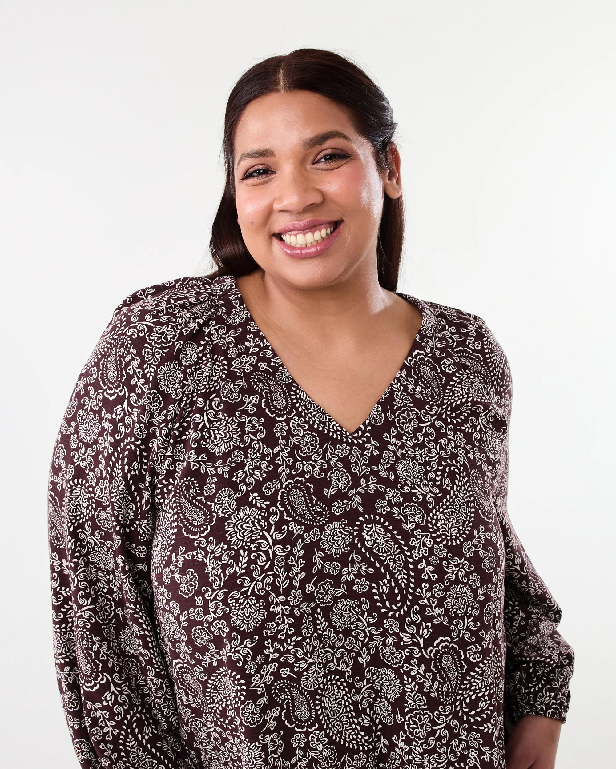 4 Curve Long Sleeve Gathered Blouse Soft Pais, 4 of 6