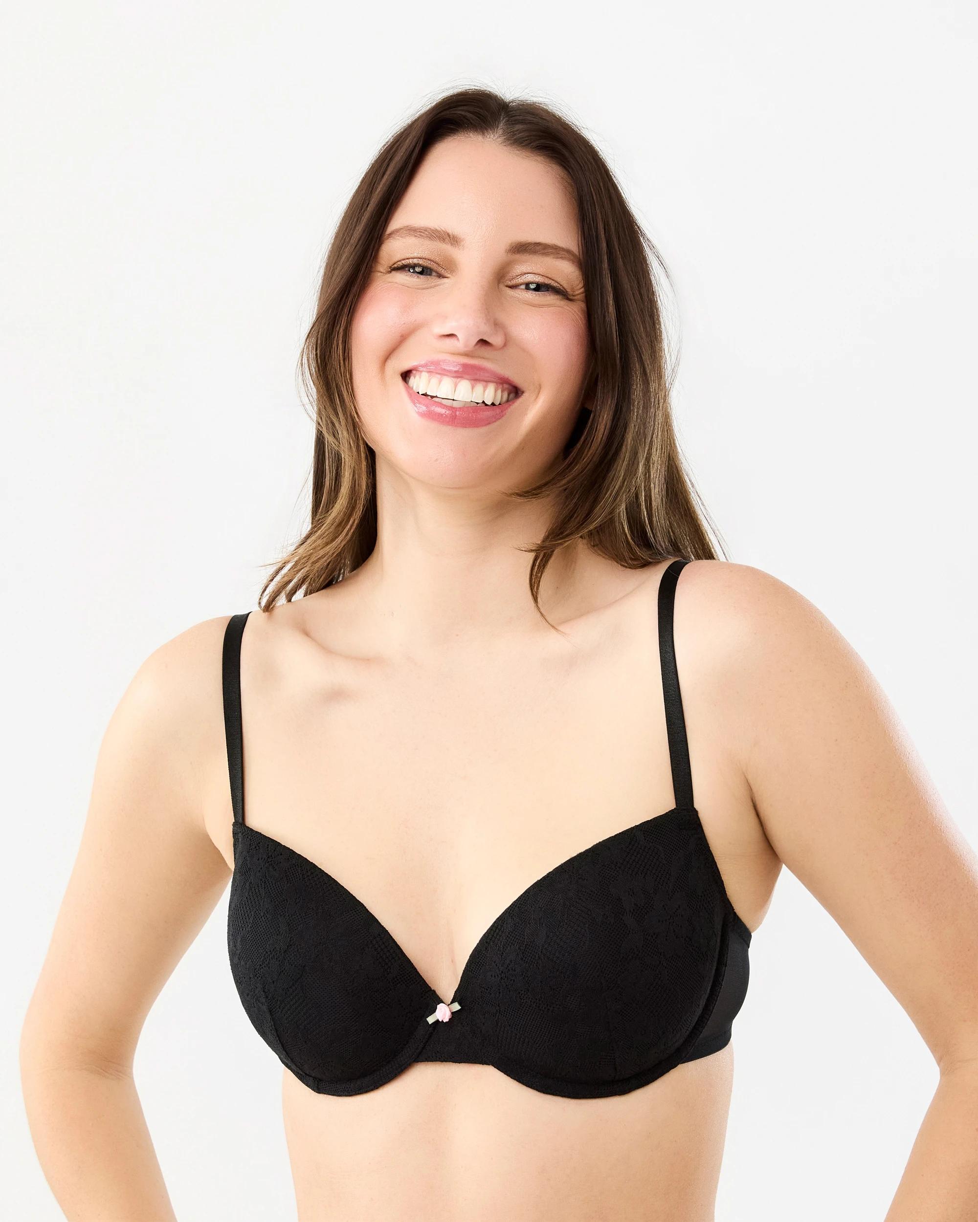 1 Lace T-shirt Bra Black