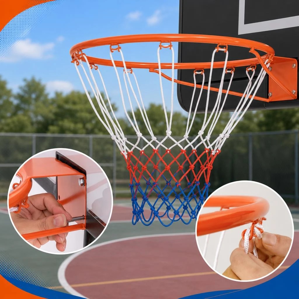 3 Costway 38CM All Weather Basketball Hoop Goal Rim Replacement Indoor Outdoor Wall Door Mounted, 3 of 6