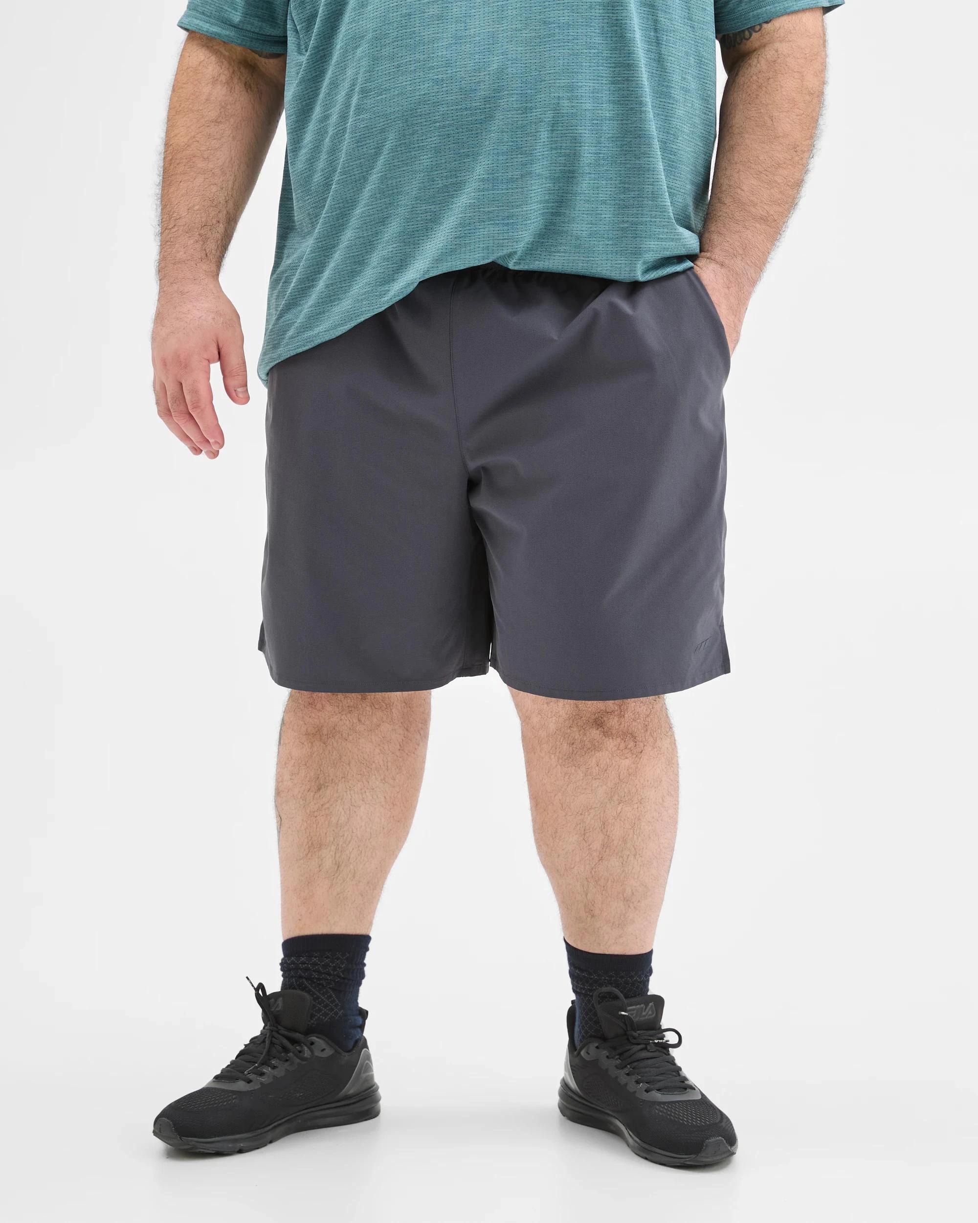 3 Target Man Plus Plus Size Active Woven Shorts GUNMETAL, 3 of 6