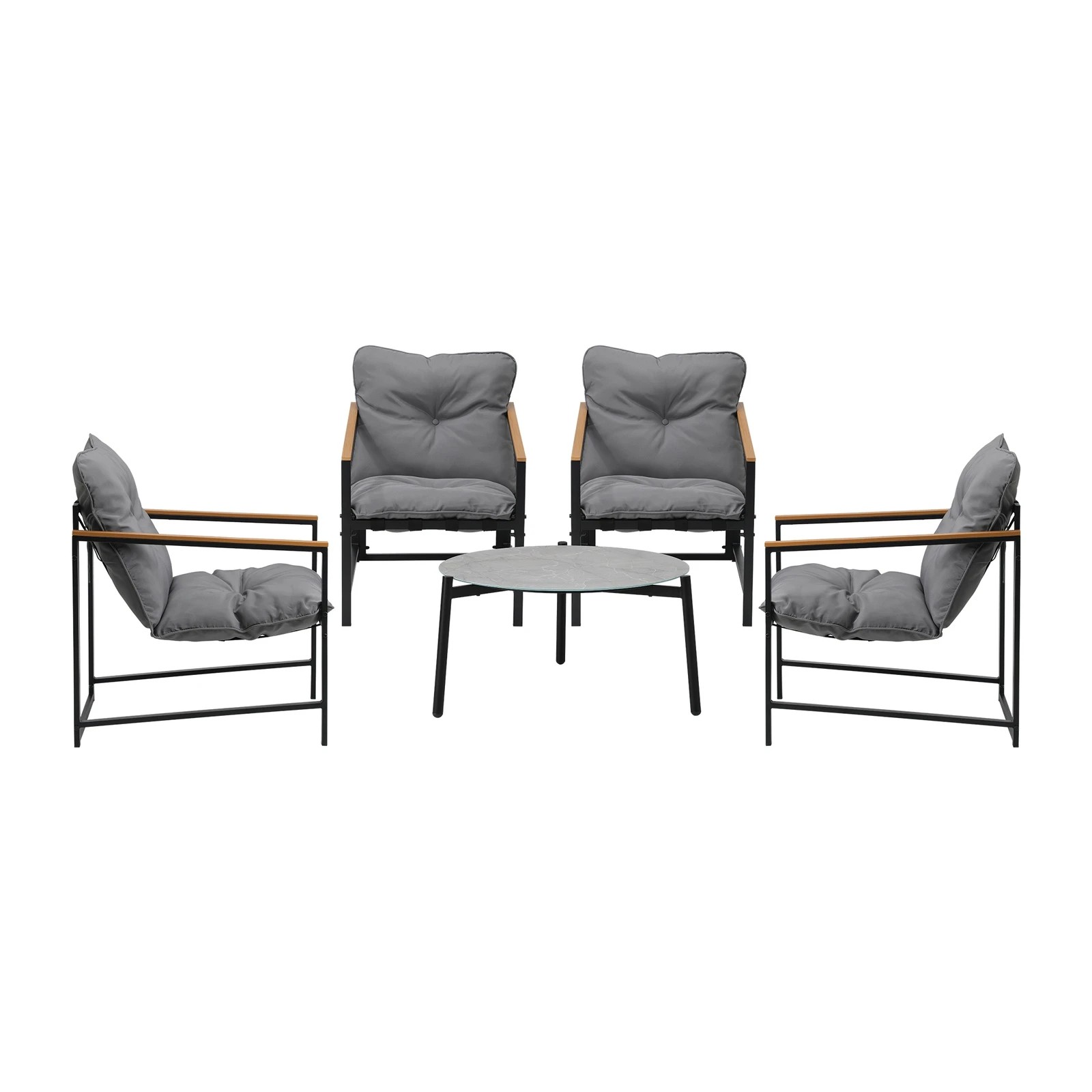 7 Livsip 5pc Outdoor Patio Furniture Set Bistro Sets 70cm Round Marble Table
 - Multi, 7 of 10