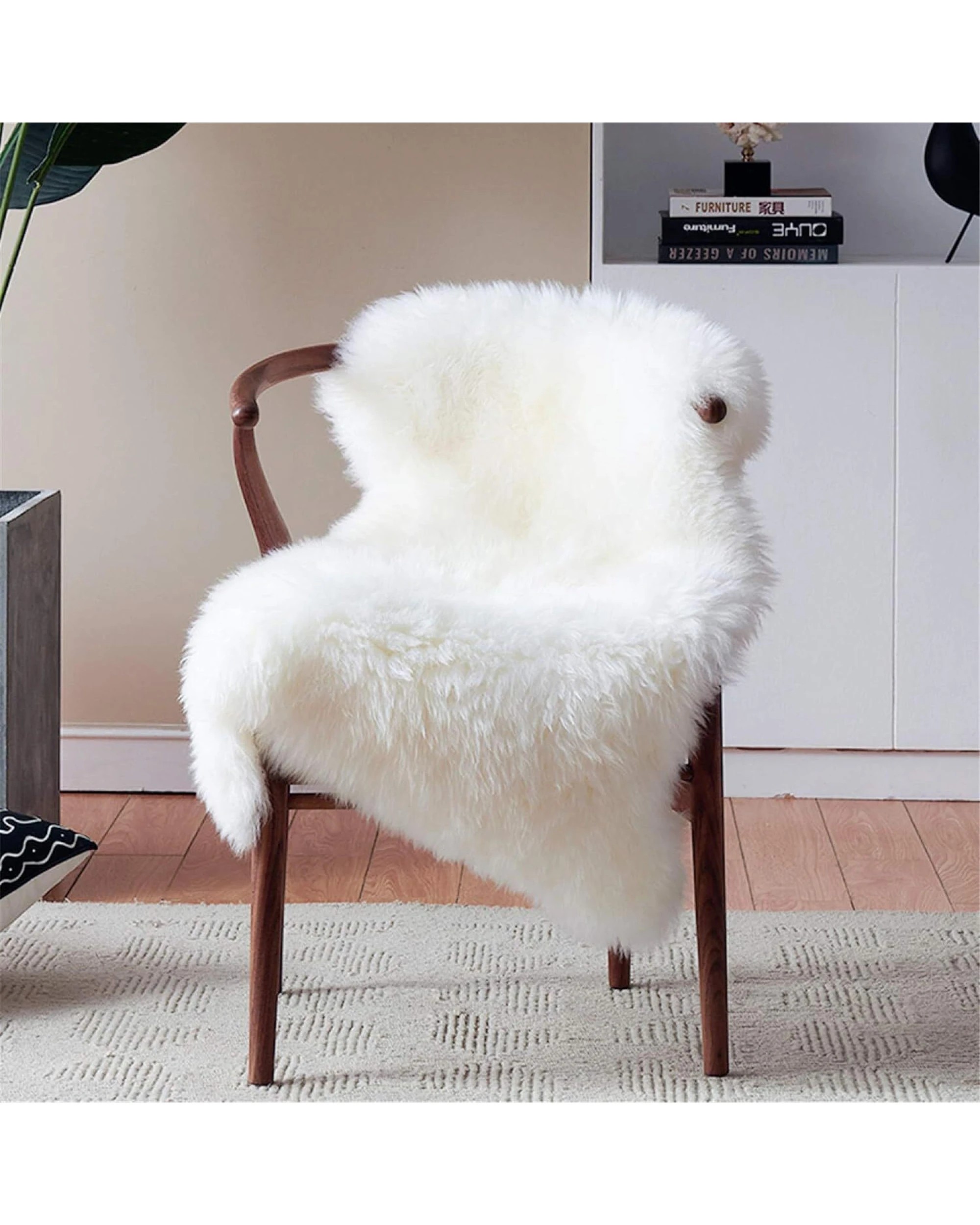 9 BR Home Australian Sheepskin Lambskin Rug Long Wool Fluffy Genuine Skin Rug in White - X-Large, 9 of 9