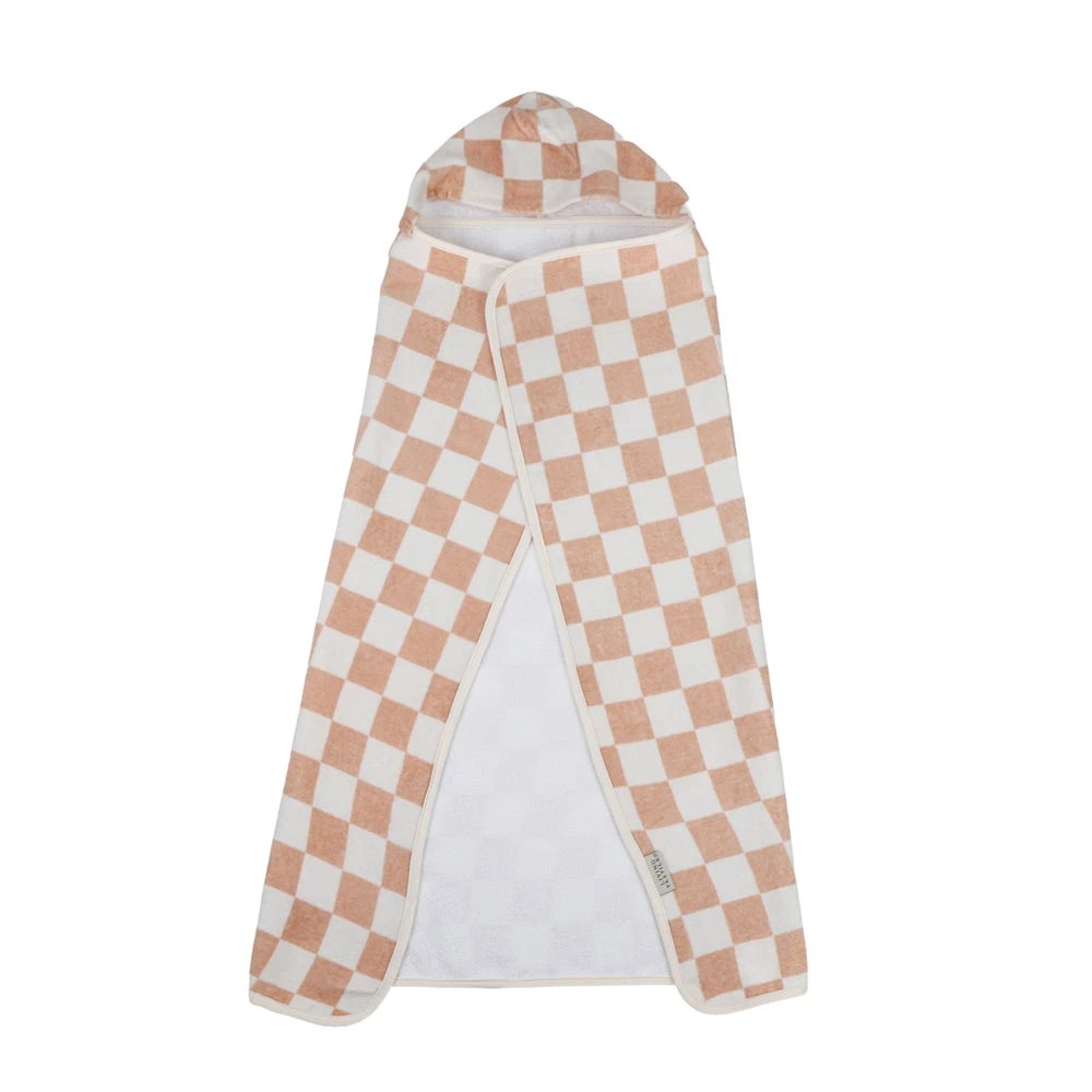 1 Living Textiles - Hooded Towel (75cm x 80cm) - Checkered Blush - Assorted, 1 of 8