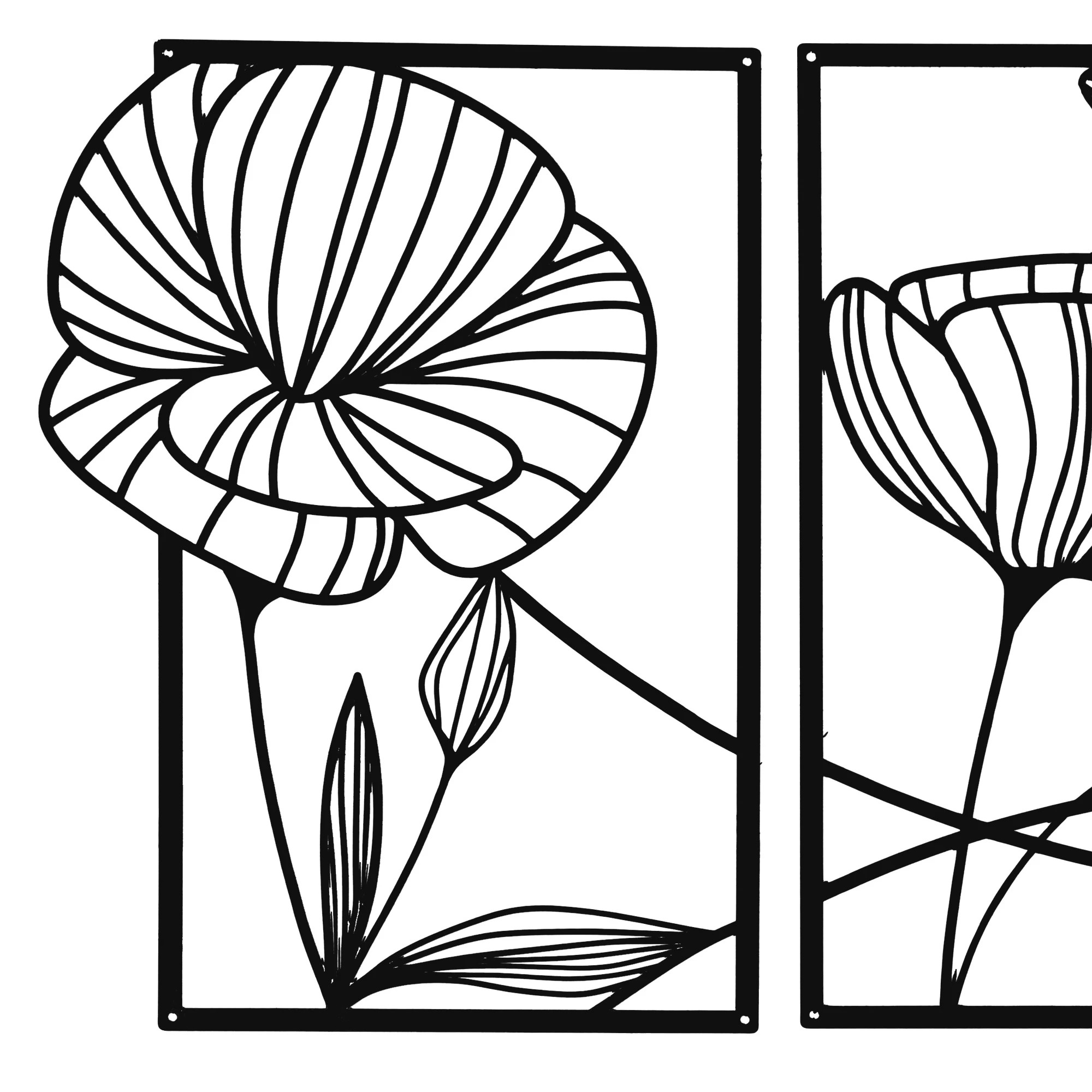 4 Yezi 4Pcs Metal Wall Decor Abstract Lotus Flower, 4 of 9