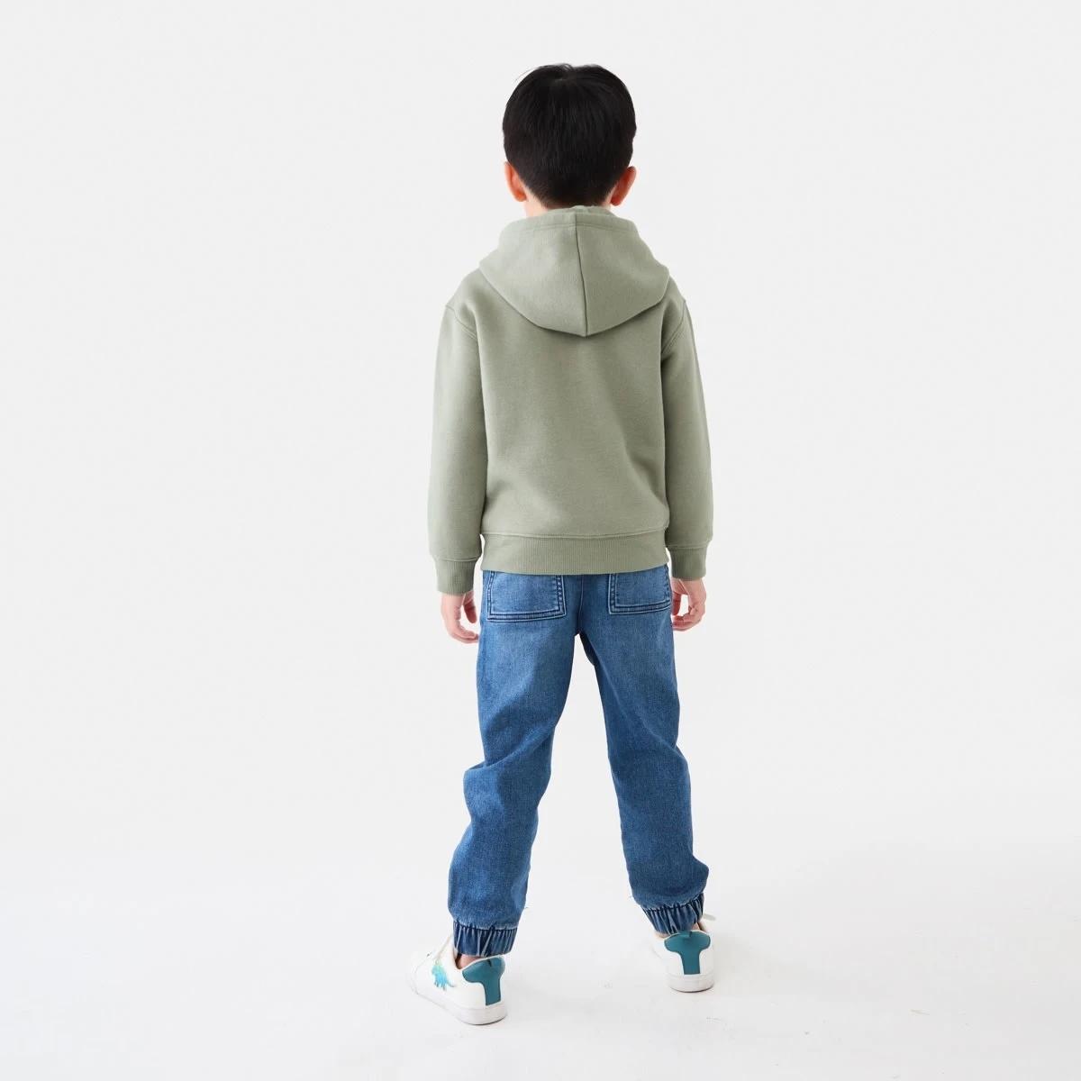 8 Plain Zip Through Hoodie Sea Spray, 8 of 10