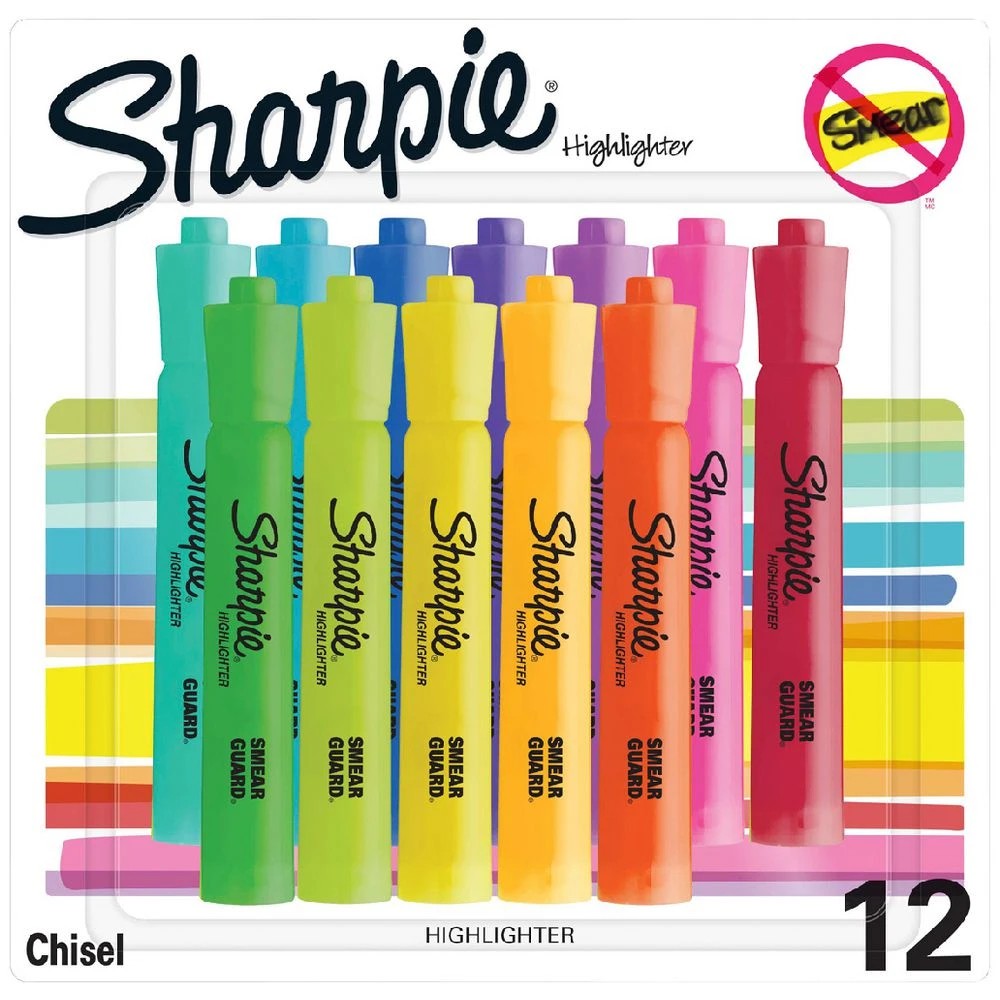 1 Sharpie Tank Highlighters Assorted 12 Pack, 1 of 9