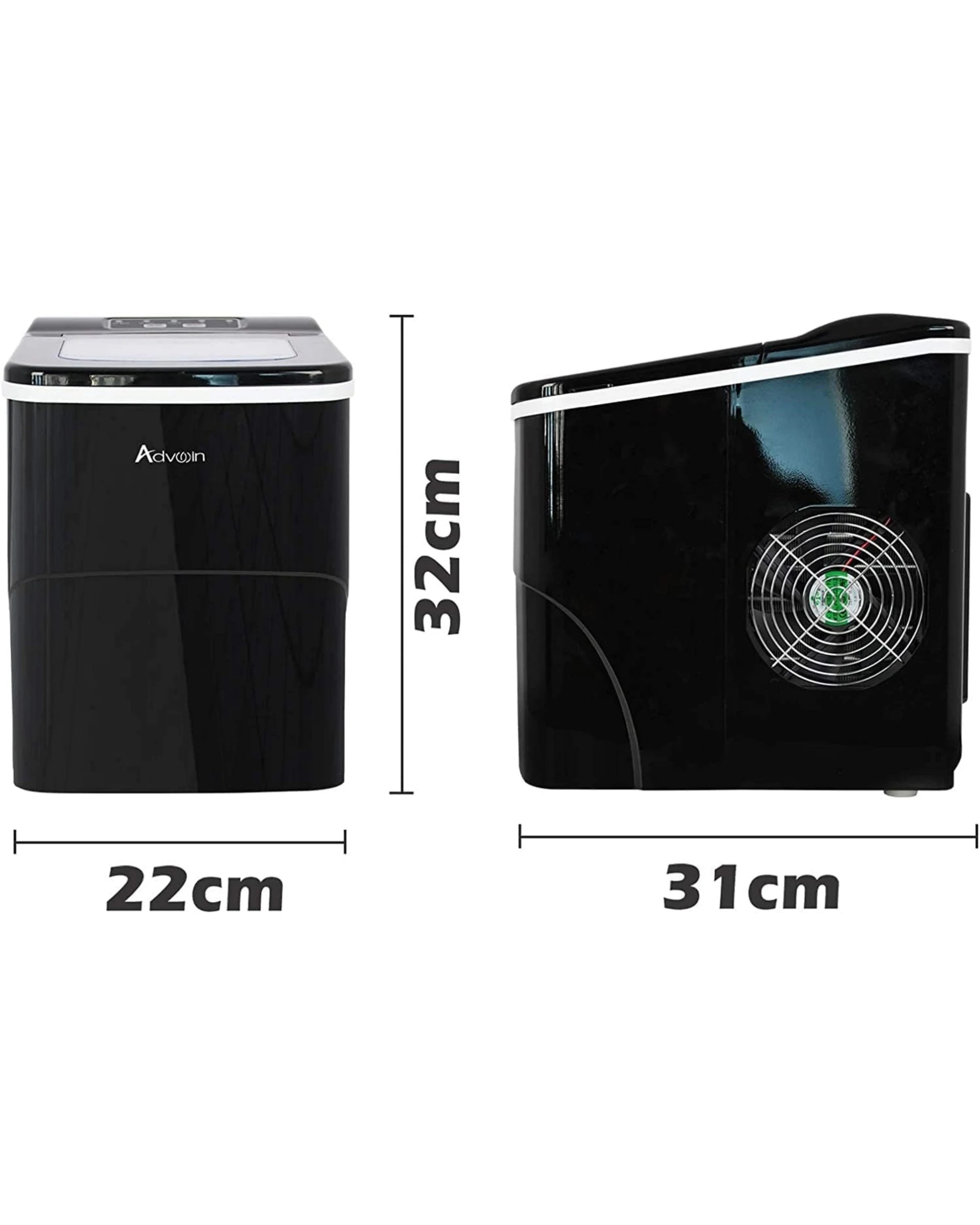 2 Advwin Portable Ice Maker Machine 12kg Black, 2 of 7