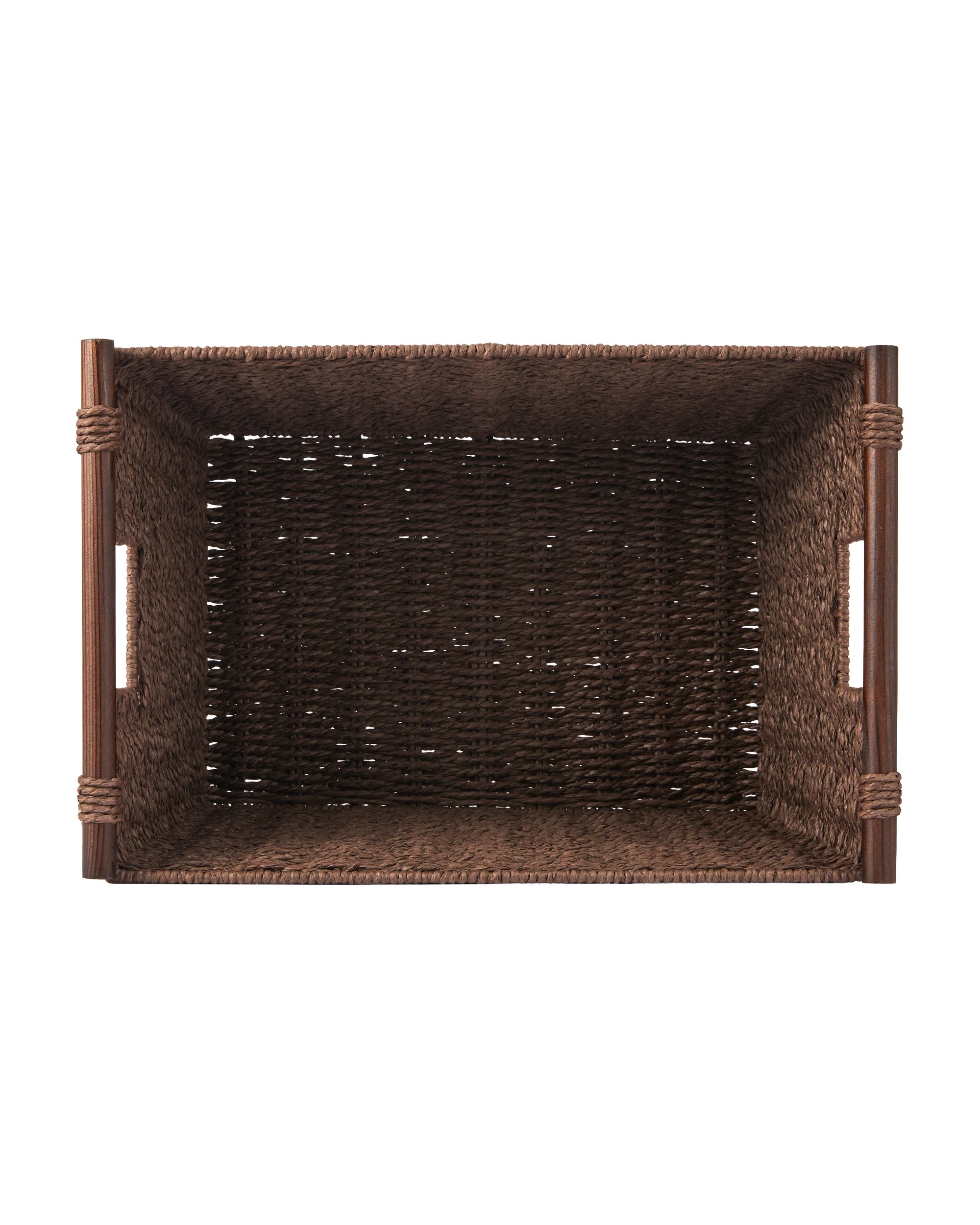 4 Rectangle Wood Handle Basket - Chocolate, 4 of 5