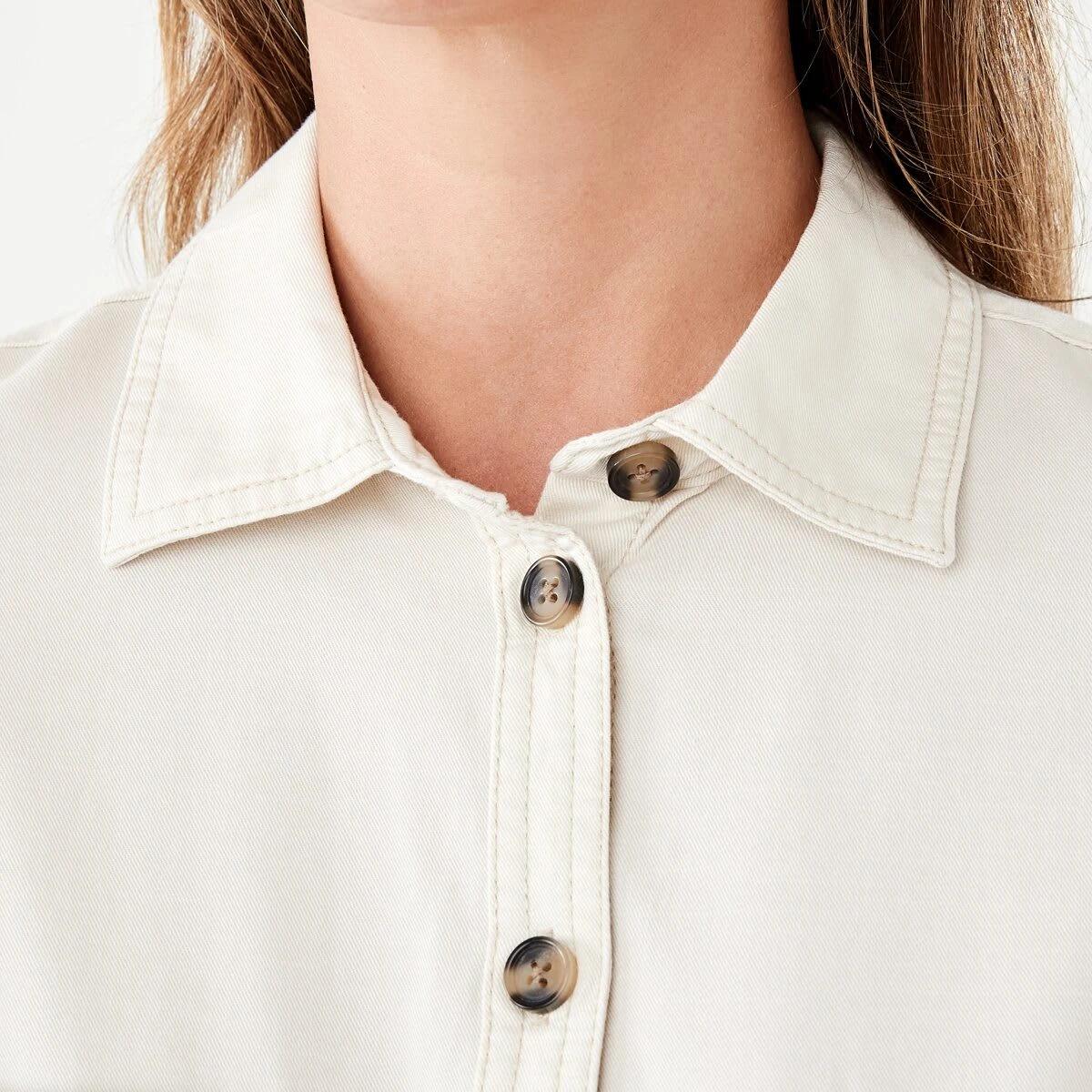 5 Long Sleeve Shift Shirt Mini Dress Bge Cream, 5 of 9
