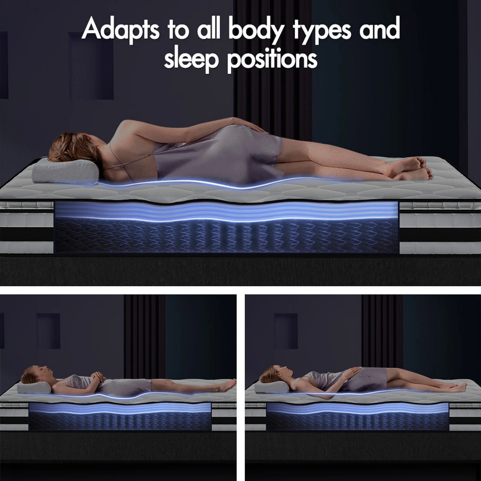 6 Starry Eucalypt Mattress Pillow Top Foam Bed Bonnell Spring 22cm - Double Bed, 6 of 10