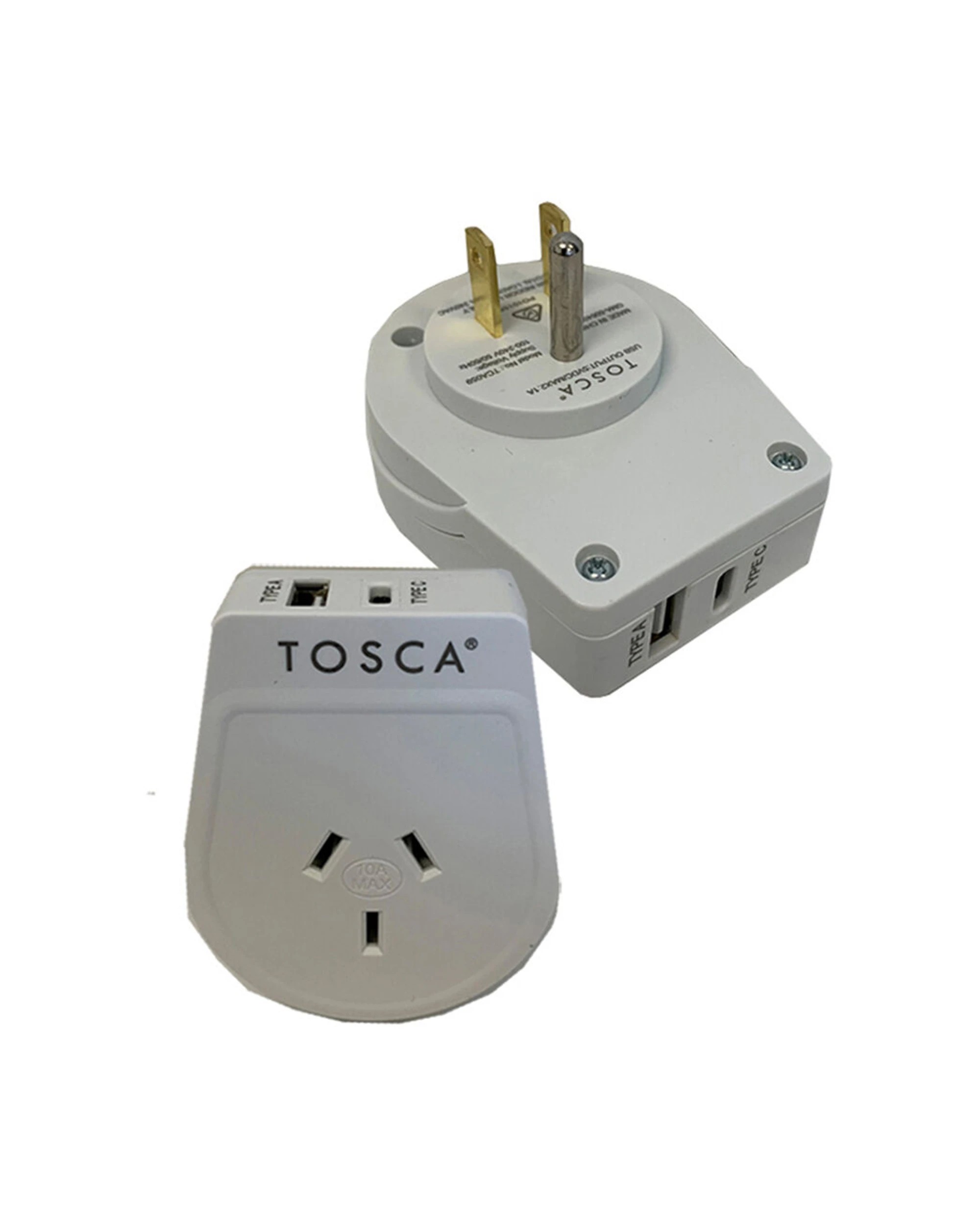 1 Tosca Ob Travel Power Adapter Converter Plug With Usb A&C Usa - White, 1 of 1