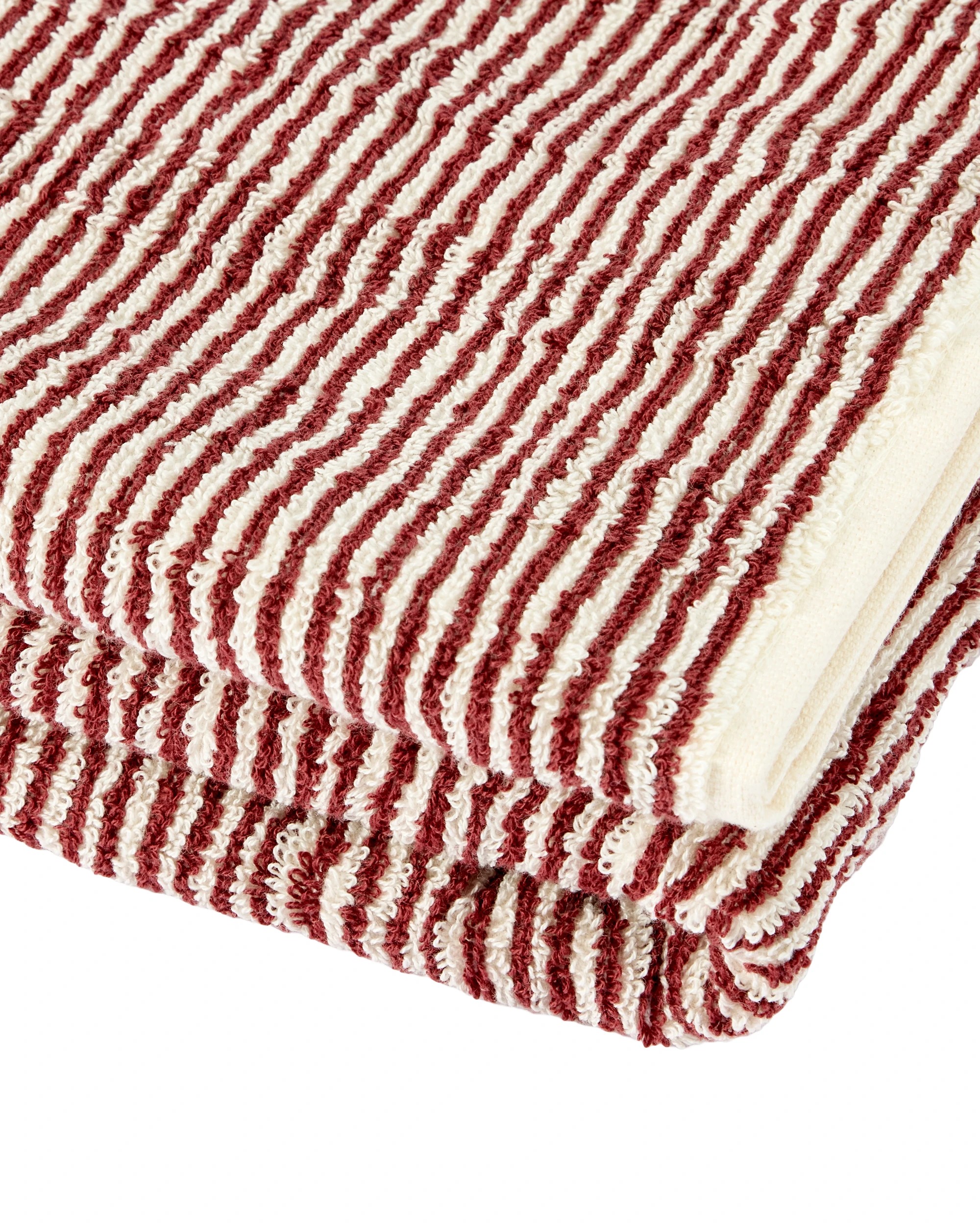 4 Micro Stripe Cotton Bath Towel - Port, 4 of 5