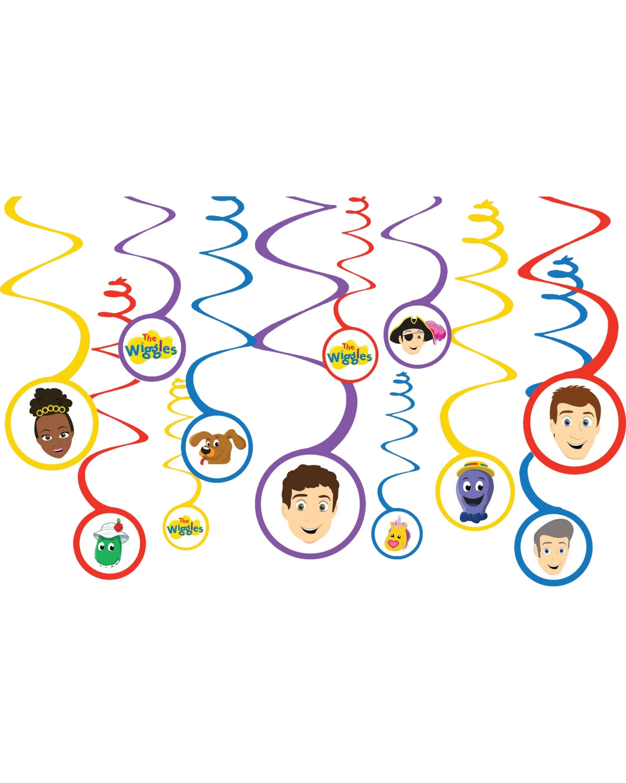 1 Amscan The Wiggles Party Swirl Decorations Pack of 12, 1 of 2