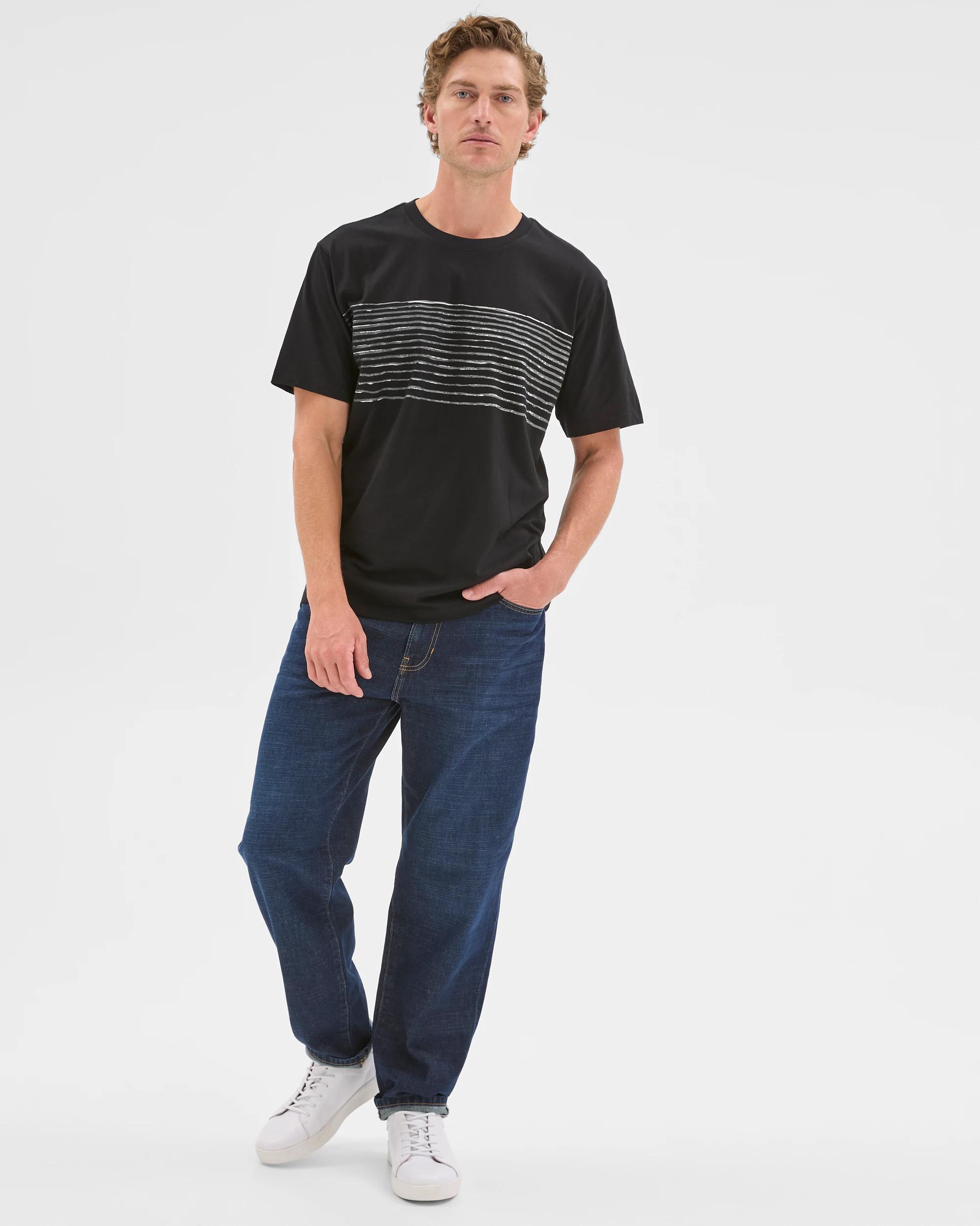 2 Target Man Australian Cotton Frequency Print T-Shirt BLACK, 2 of 6