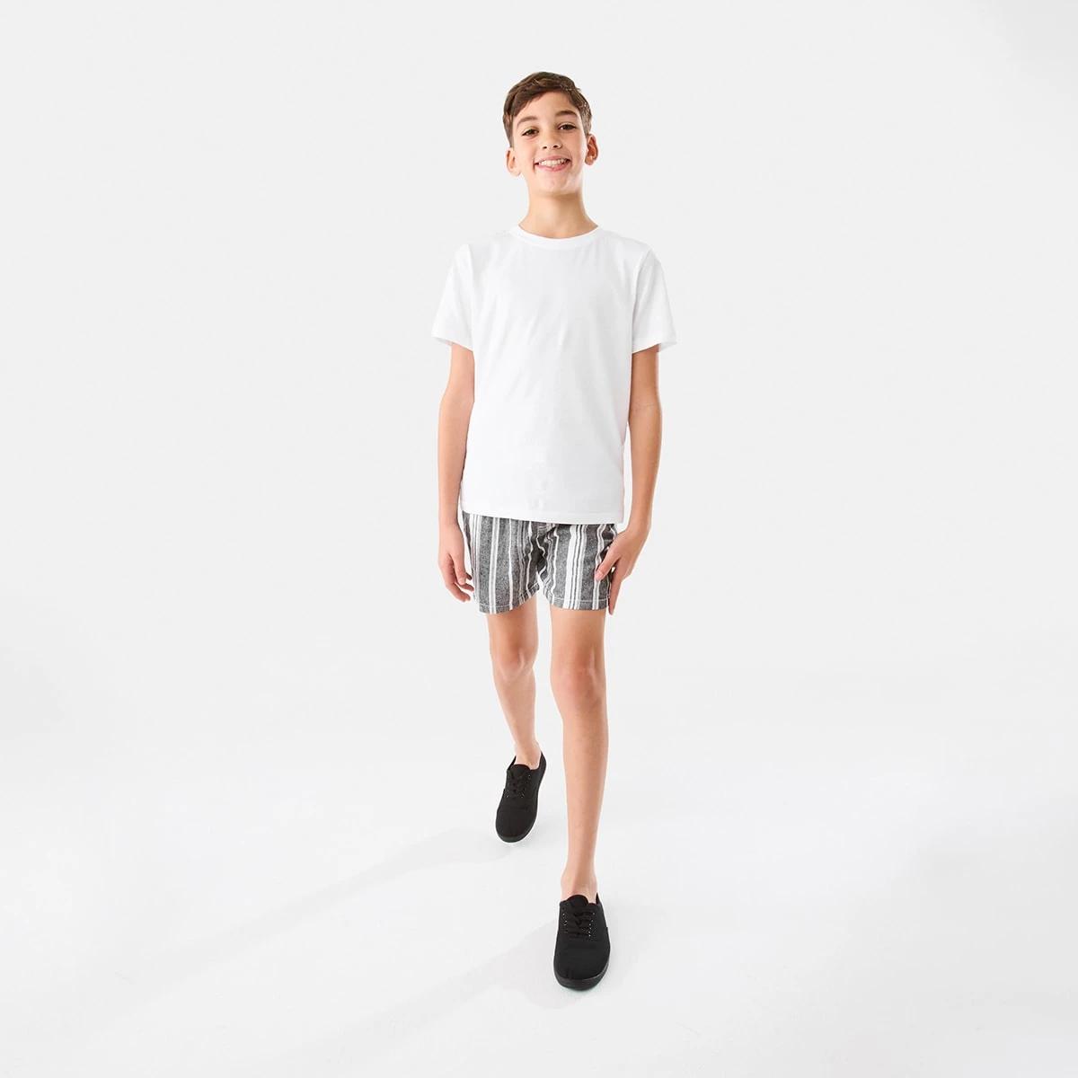 4 Linen Shorts Blk Stripe, 4 of 7