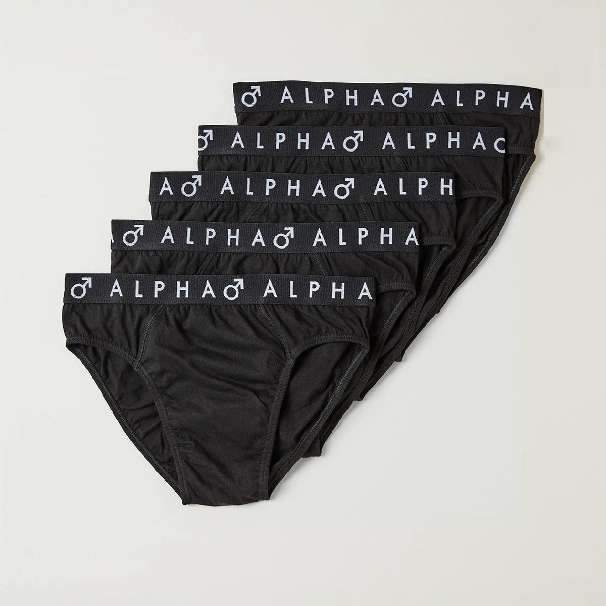 1 5 Pack Attached Elastic Hipster Briefs BLACK, 1 of 7