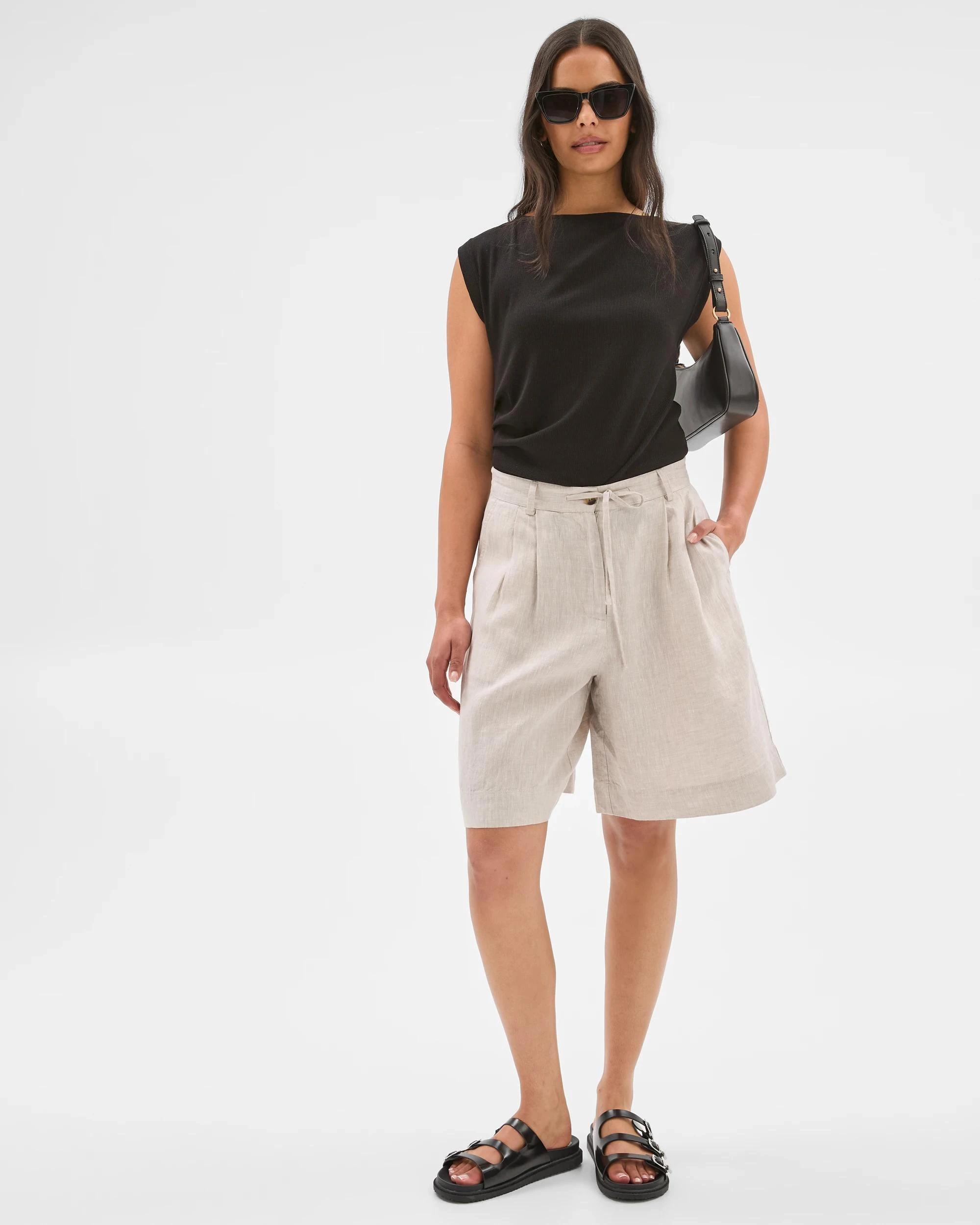 1 Target European Linen Bermuda Shorts FLAX, 1 of 6