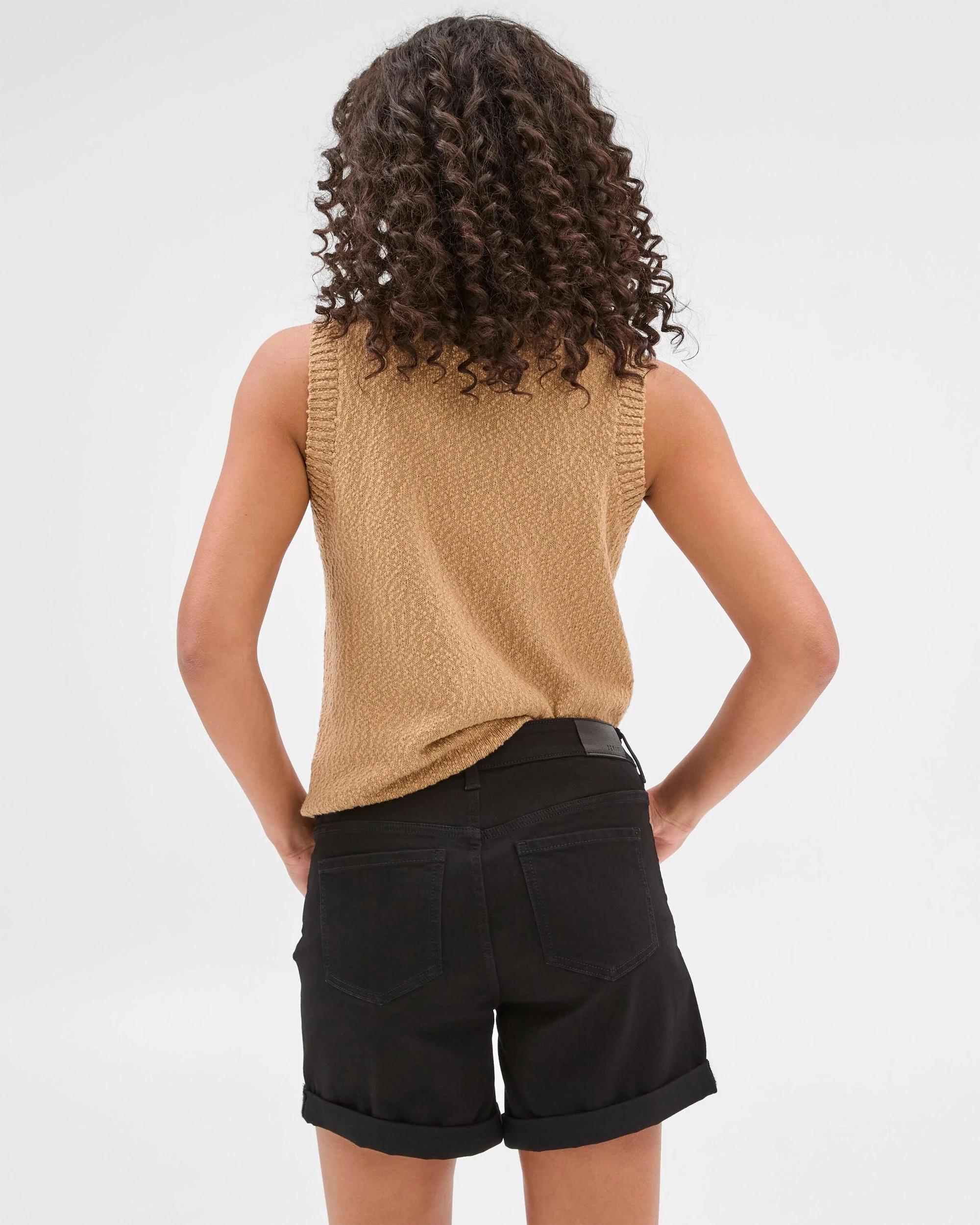 5 Target Roll Cuff Denim Shorts BLACK, 5 of 5