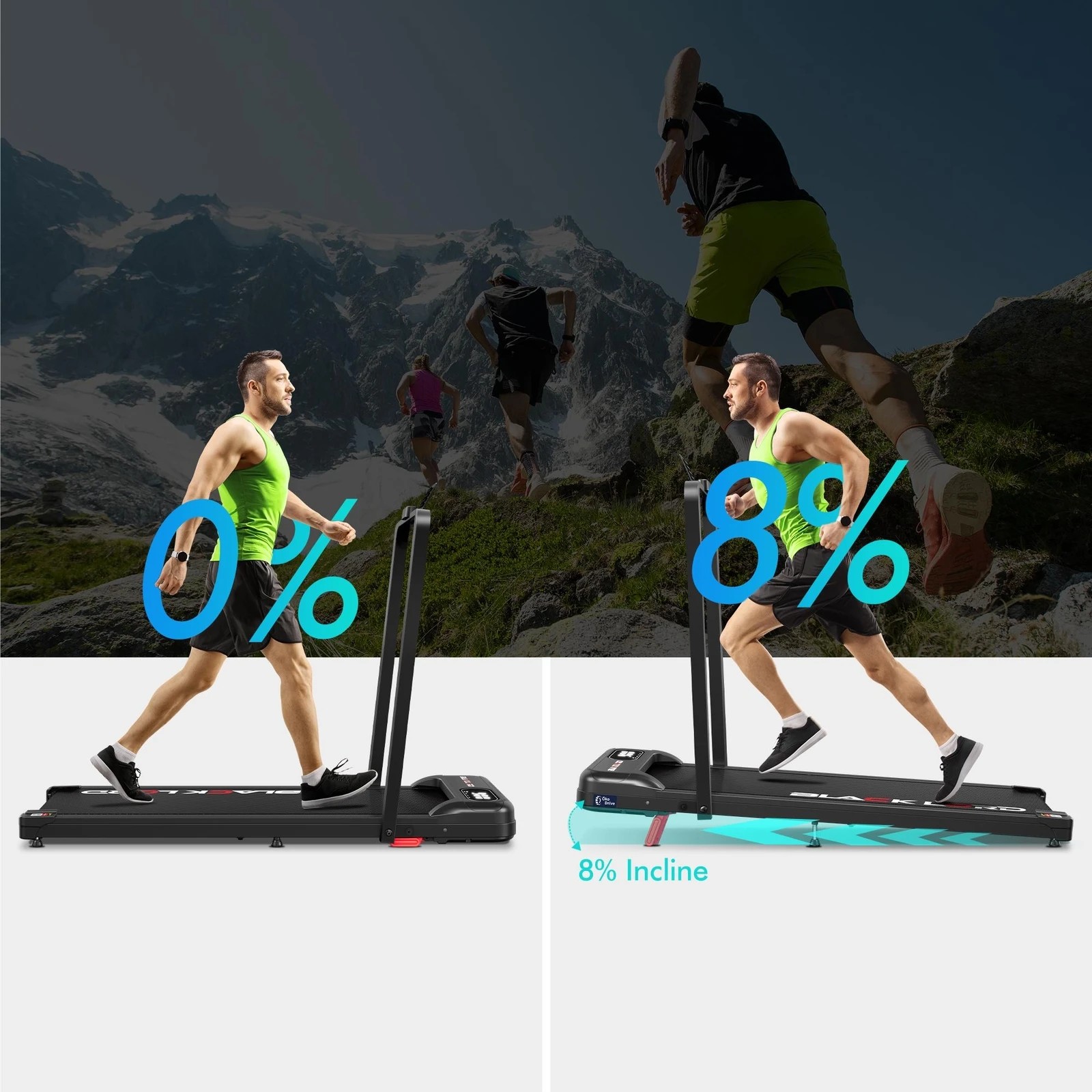 6 Black Lord Treadmill Electric Walking Pad Folding Incline Magnetic Remote - Black, 6 of 10