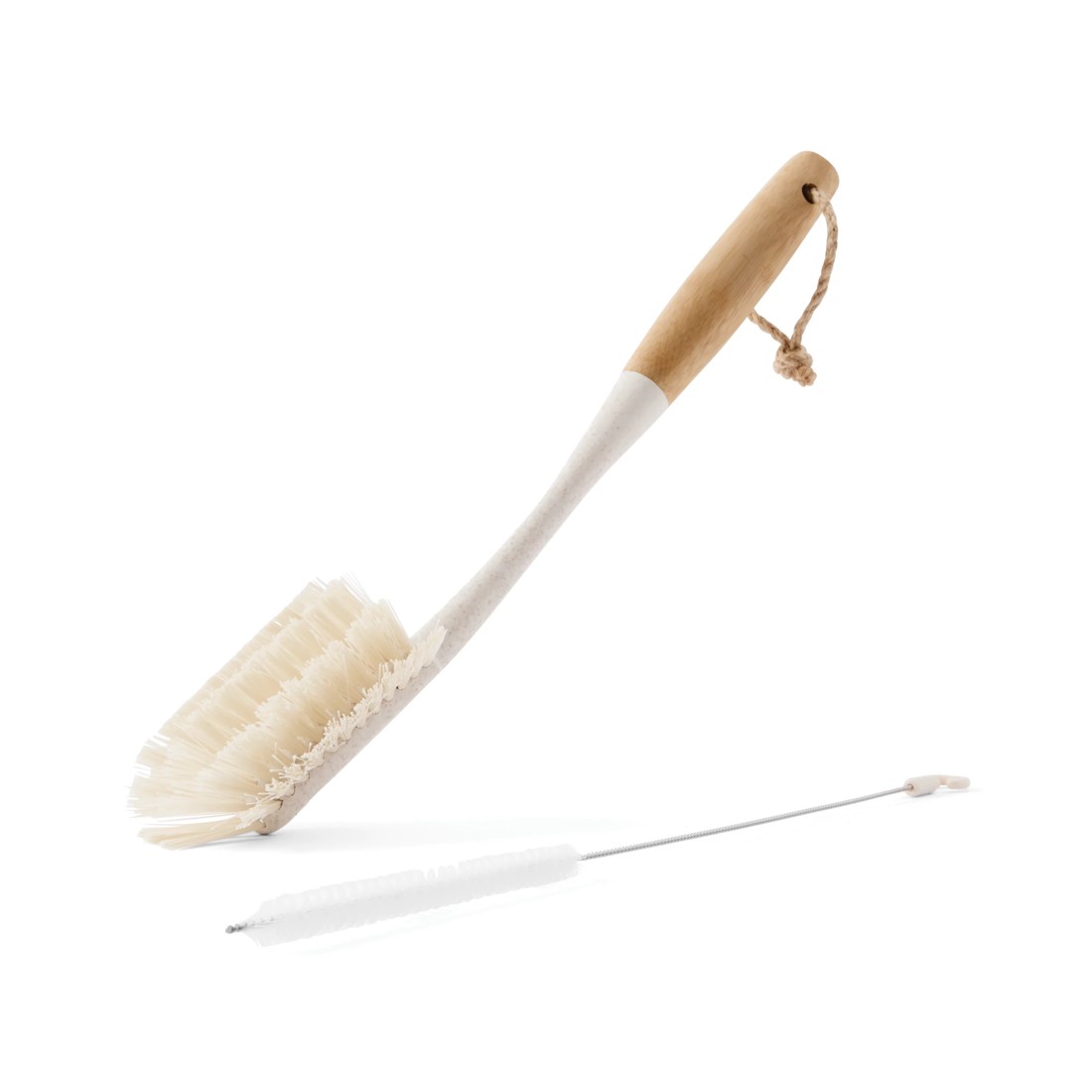 3 Bamboo Handle Bottle Brush - White, 3 of 7