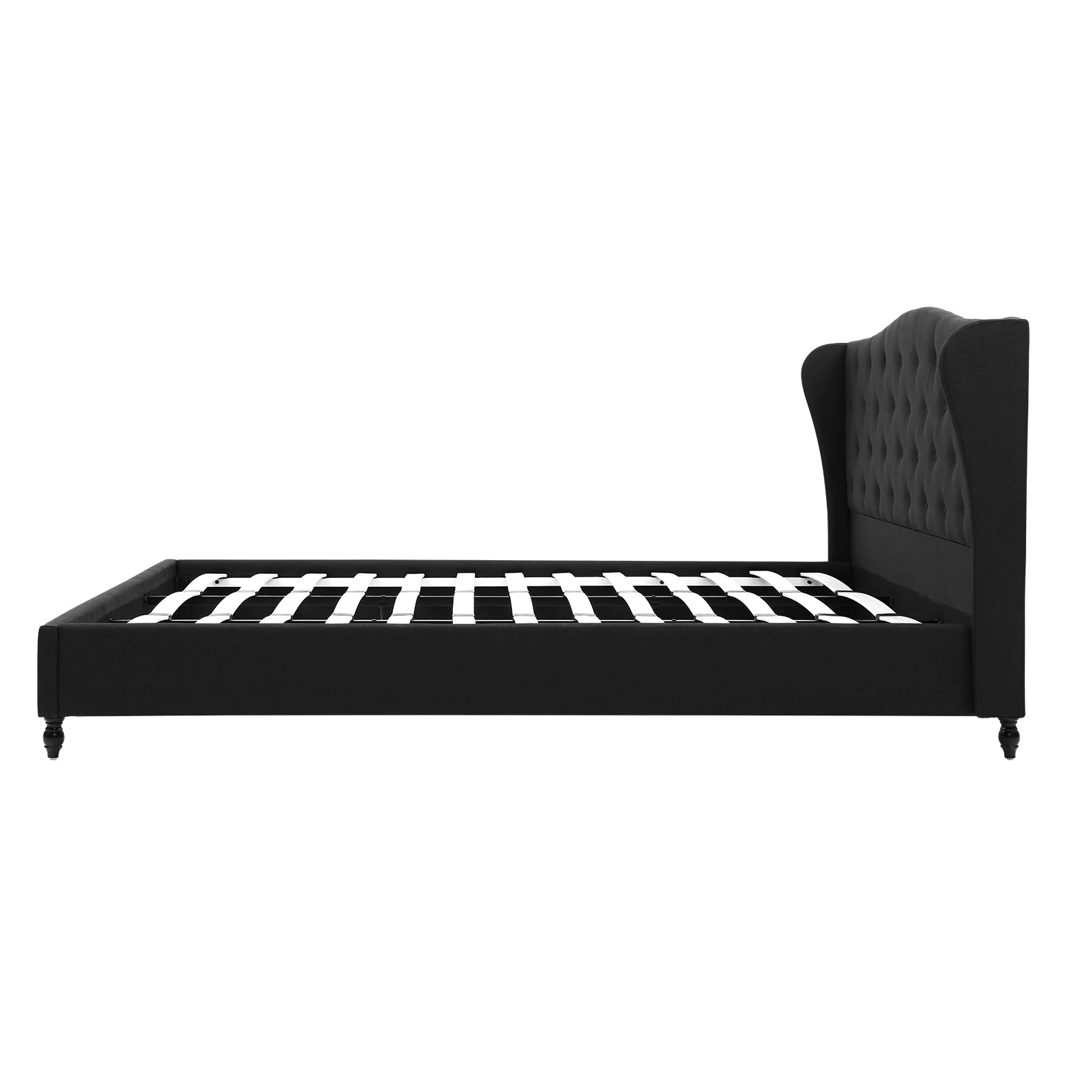 2 Artiss King Bed Frame Wingback Headboard Charcoal  Linen Upholste Platform - Charcoal, 2 of 6