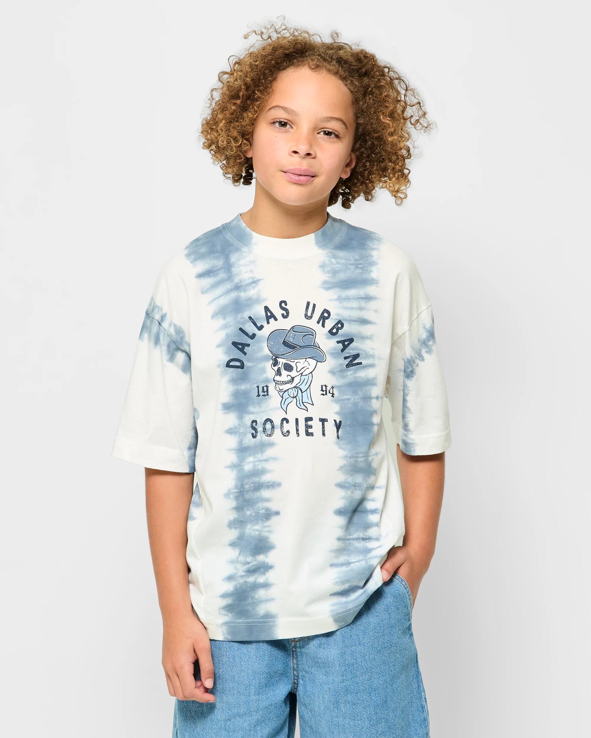 1 Target Australian Cotton Oversized Washed T-shirt BLUE, 1 of 5