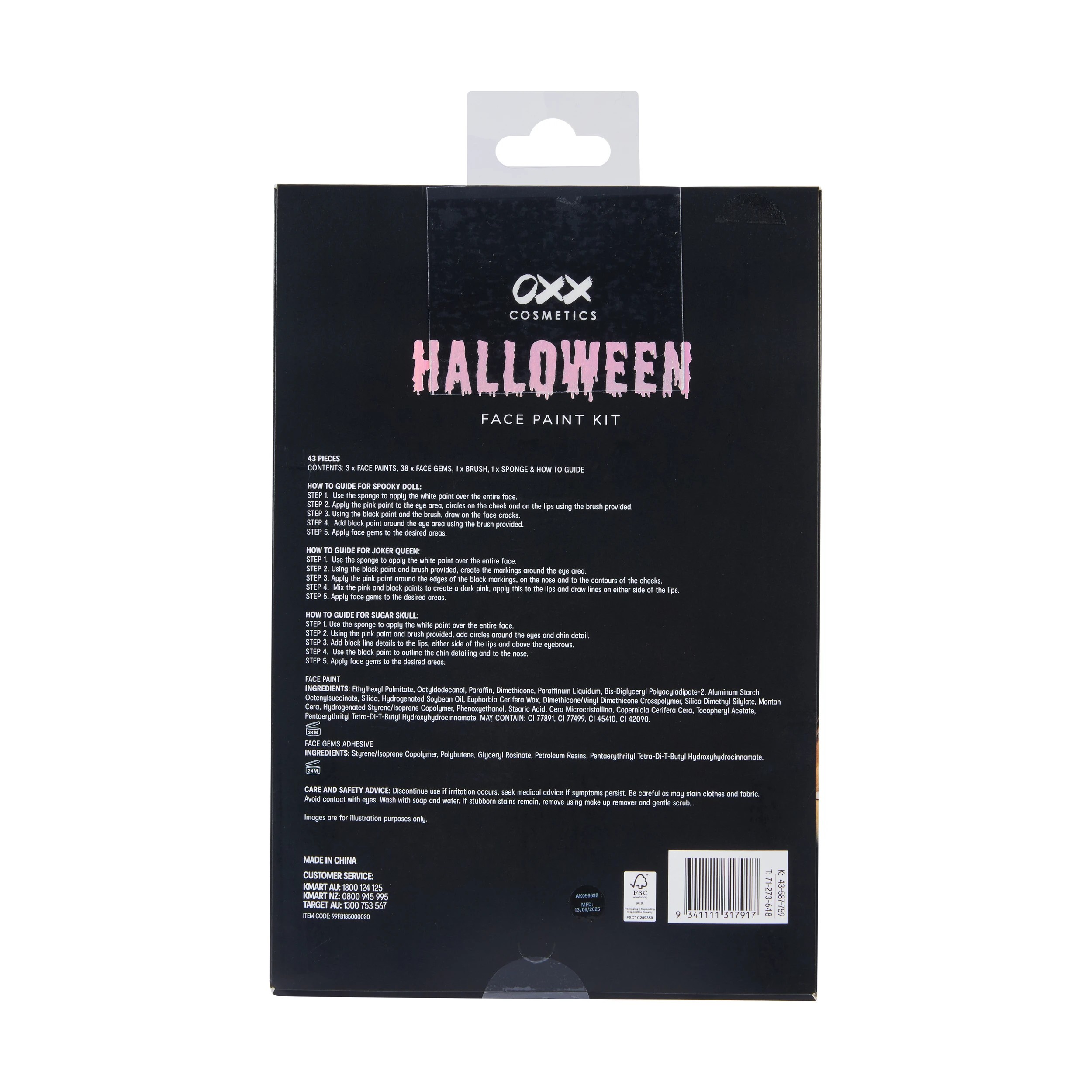 5 OXX Cosmetics 43 Piece Halloween Face Paint Kit, 5 of 5