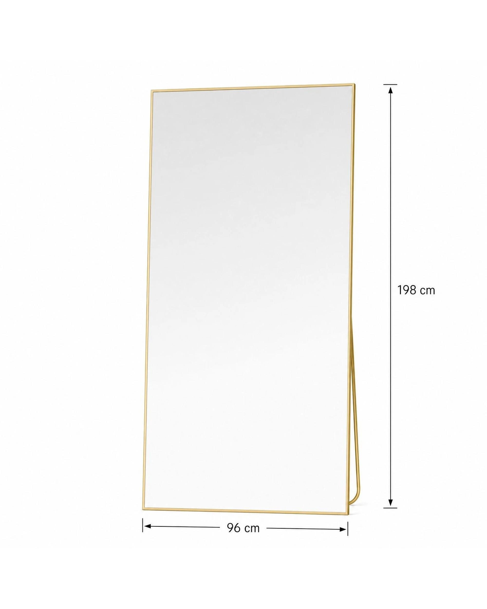 5 OAKORY 198x96cm Rectangular Full Length Mirror, Floor Mirror with Aluminium Alloy Frame Gold, 5 of 7