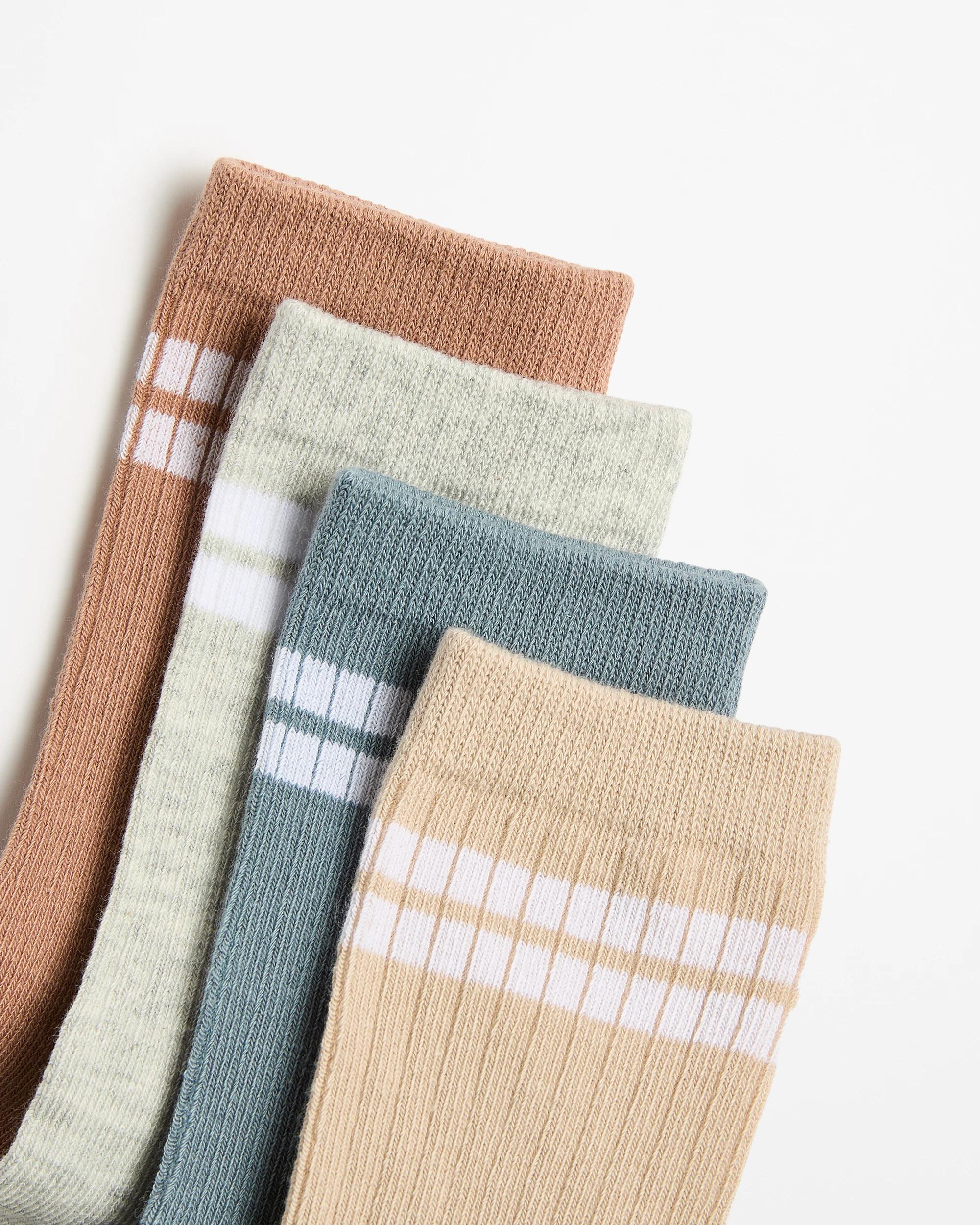 2 Australian Cotton Blend Boys Crew Cut Socks 4 Pack - Maxx BOYS RETRO STRIPE, 2 of 3