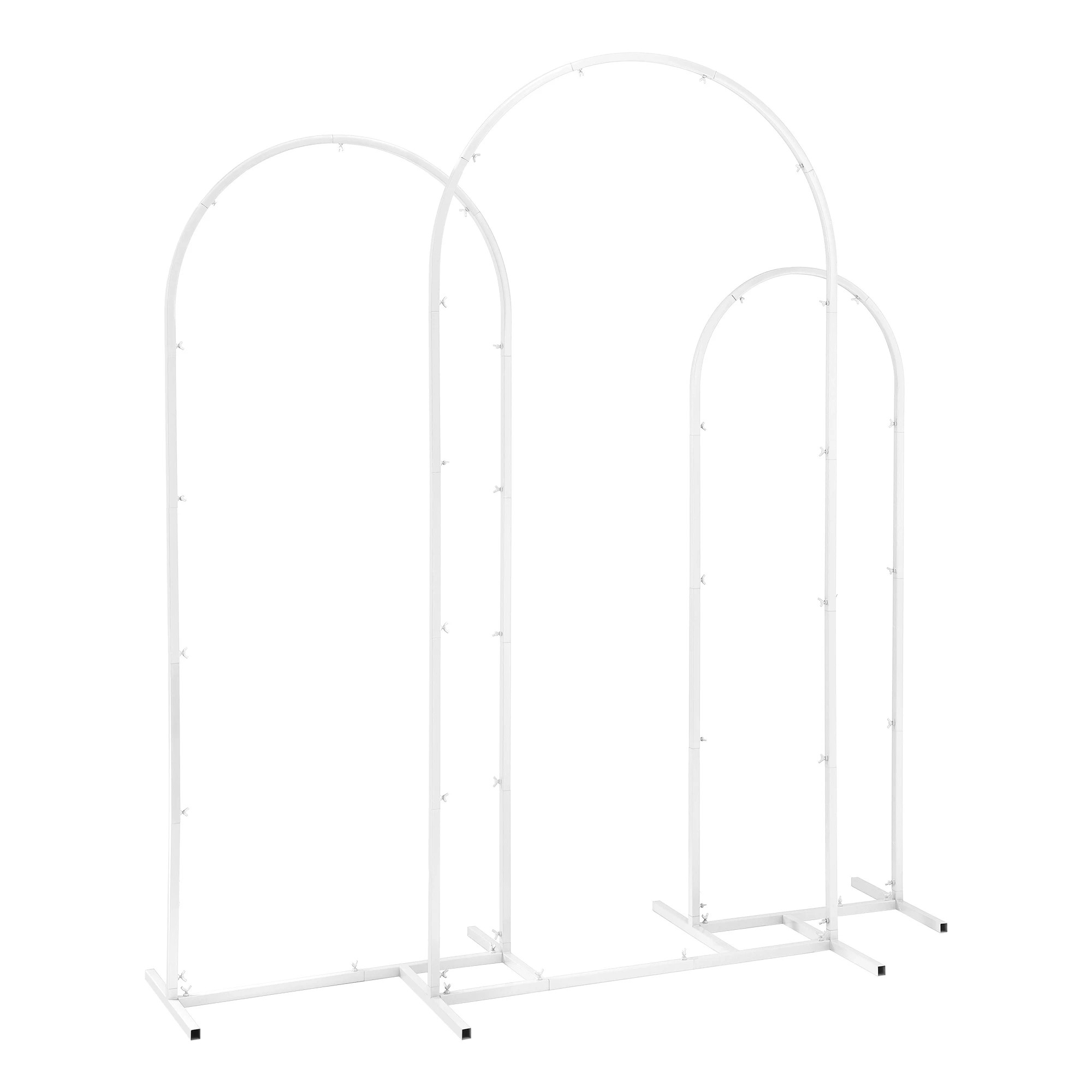 1 Wedding Arch Backdrop Stand Set of 3 Metal Wedding Arched Frame - White, 1 of 5