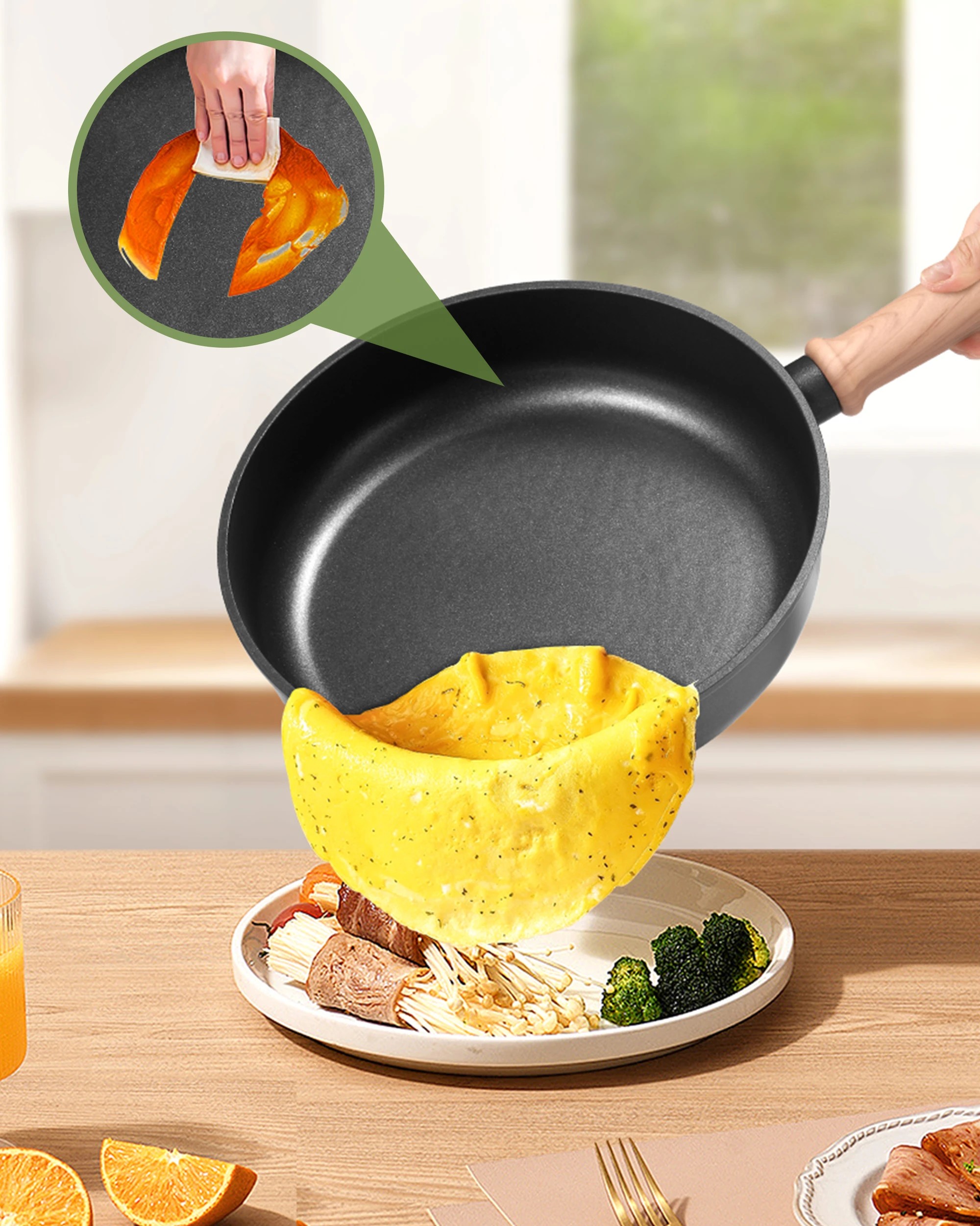 3 ZUNI 19PCS Nonstick Cookware Pots & Pans Set Granite Coating Cooking Utensil Black, 3 of 10