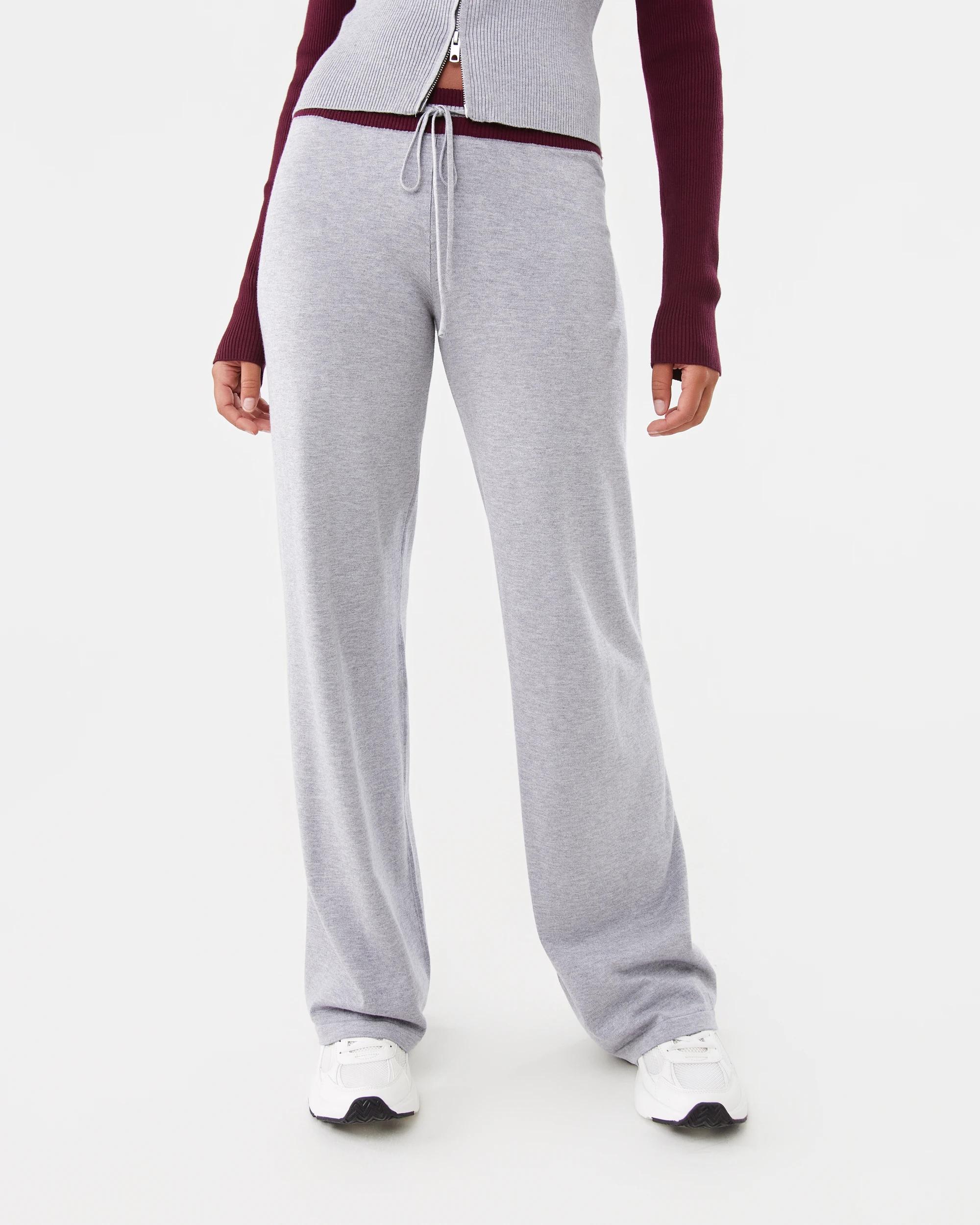 1 True Knit Stripe Tie Up Pants Grey Marle, 1 of 9