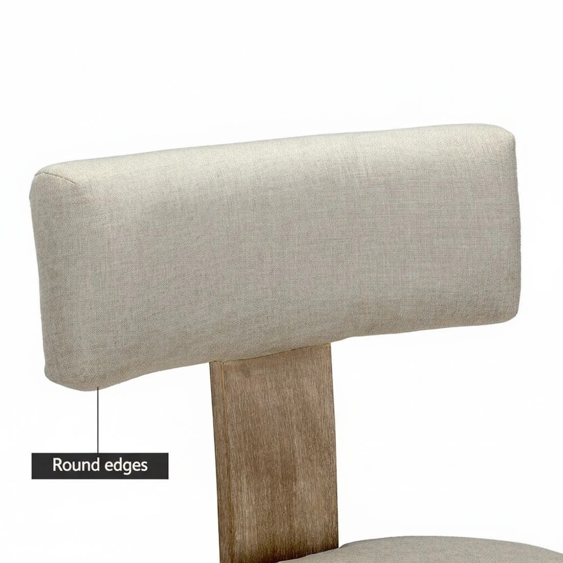 4 Artiss Dining Chairs Set of 2 Linen Fabric Wooden - White, 4 of 5