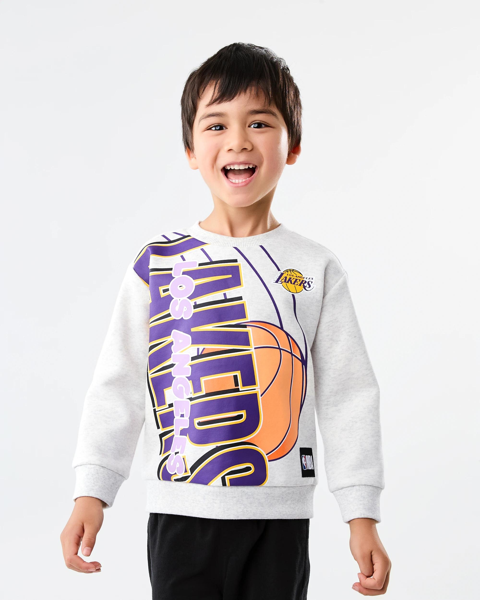 2 Official NBA Kids Crew Neck Sweatshirt Lkrs 7d4t, 2 of 8