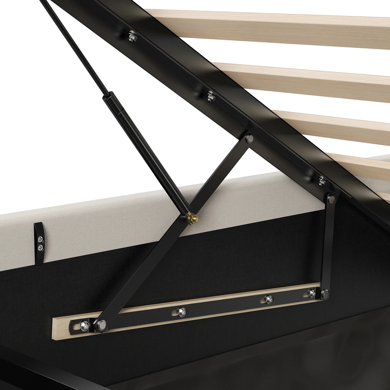 9 Alfordson Bed Frame Single Size Gas Lift Storage Mattress Base Barlow - Beige, 9 of 10