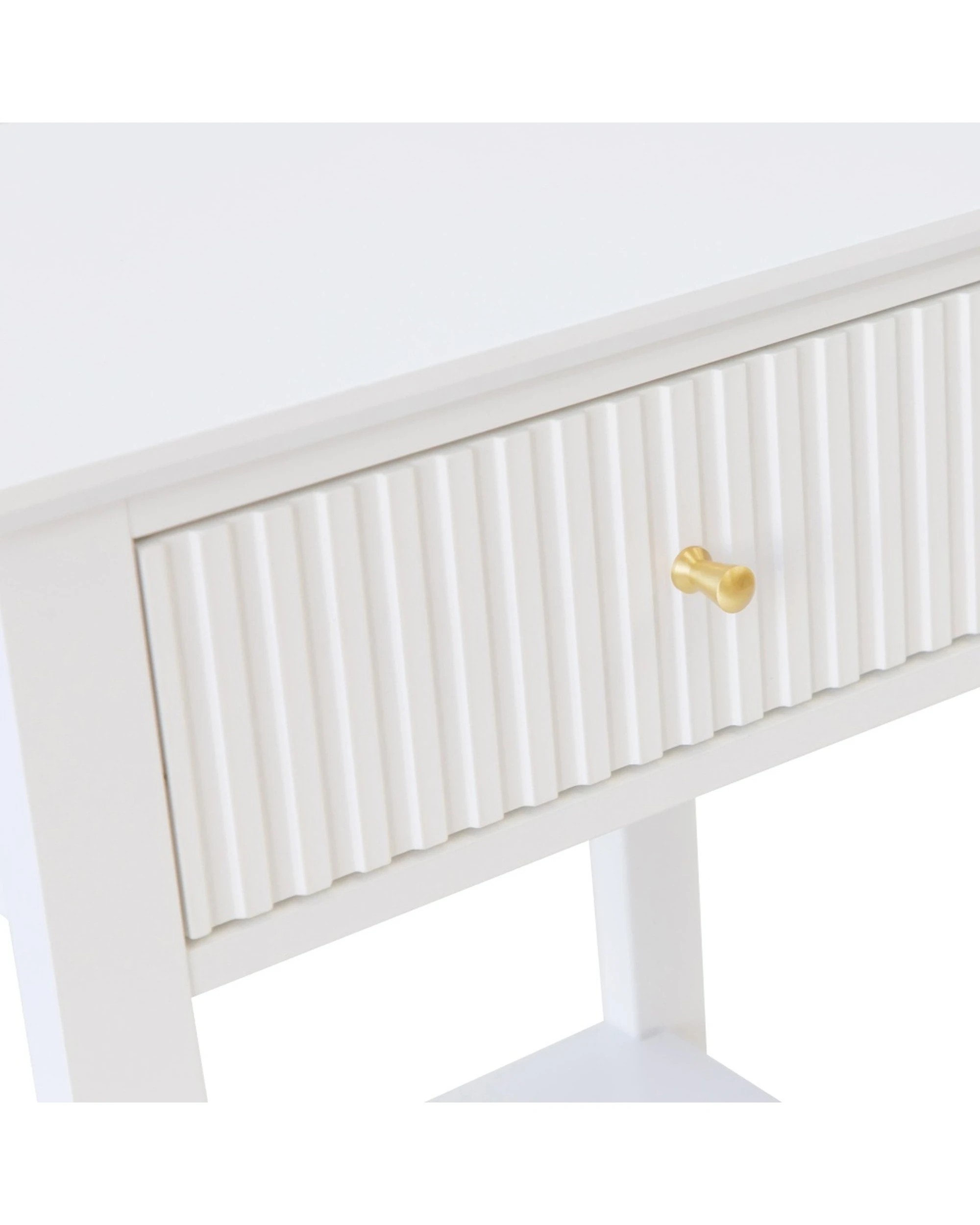 7 Alpine Bay Zara Fluted Bedside Table 1 Drawer - White, 7 of 8