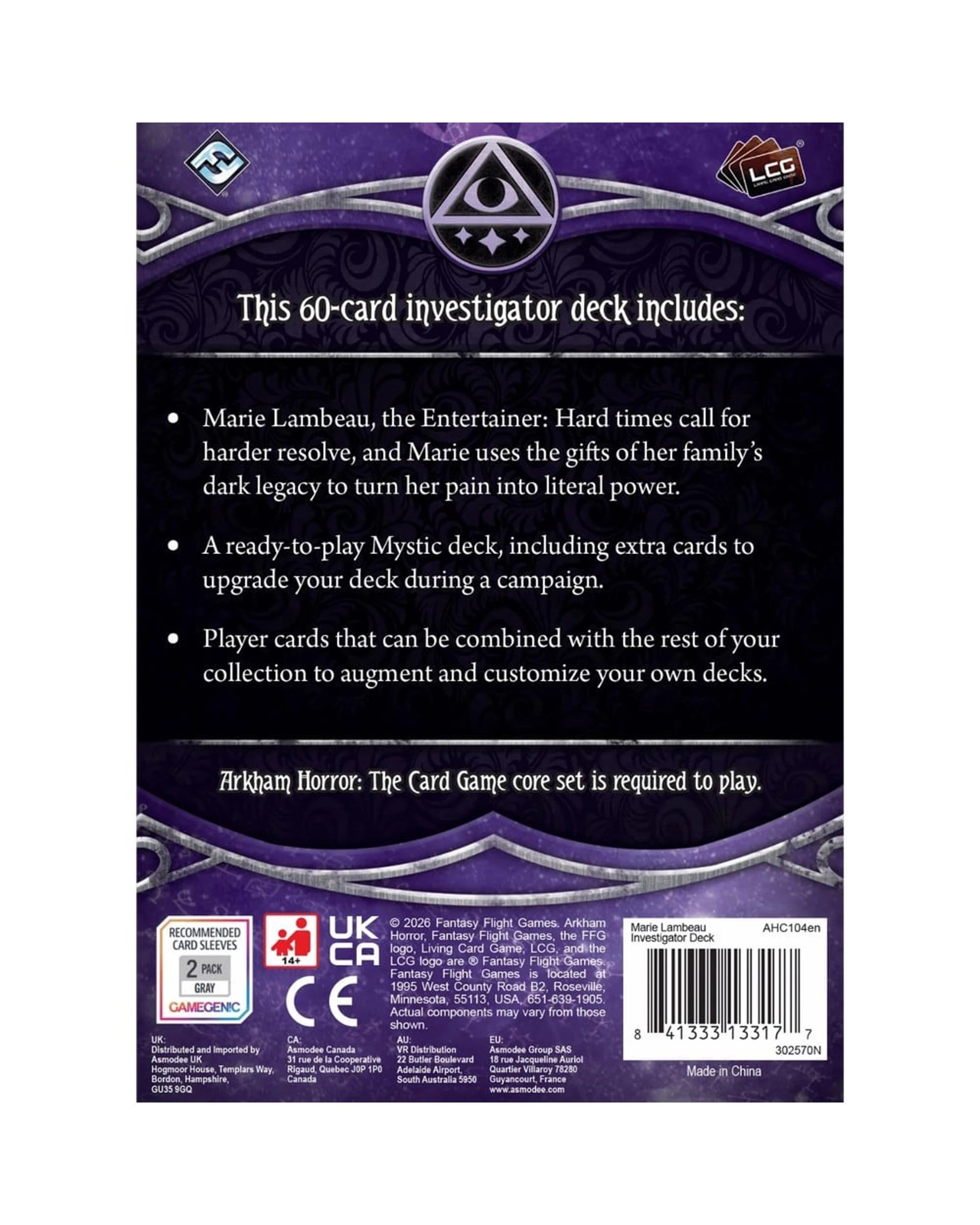 2 Arkham Horror: The Card Game Marie Lambeau Investigator Deck, 2 of 4