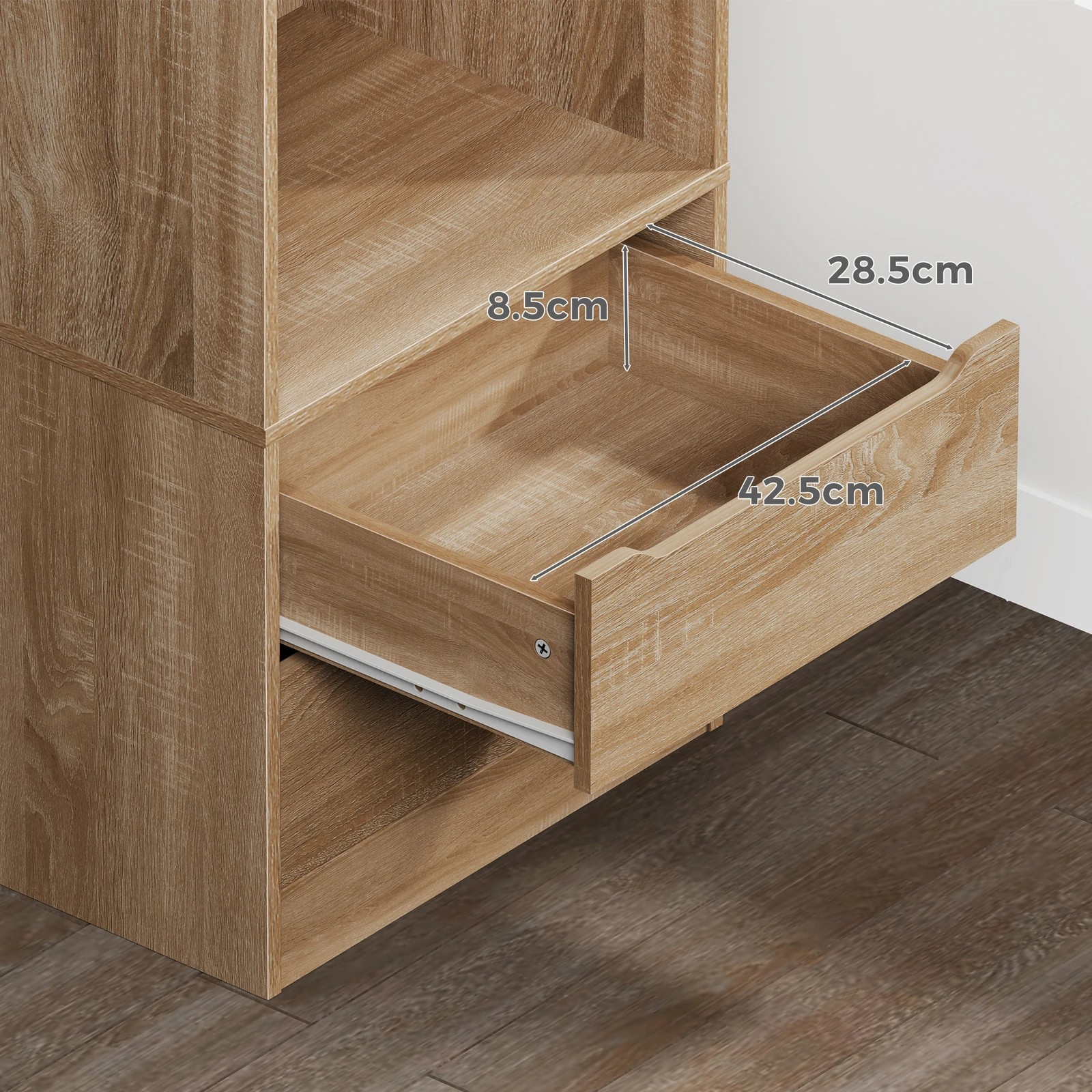 8 Alfordson Chest of 2 Drawers Office Storage Cabinet Tallboy Bedroom - Oak, 8 of 10