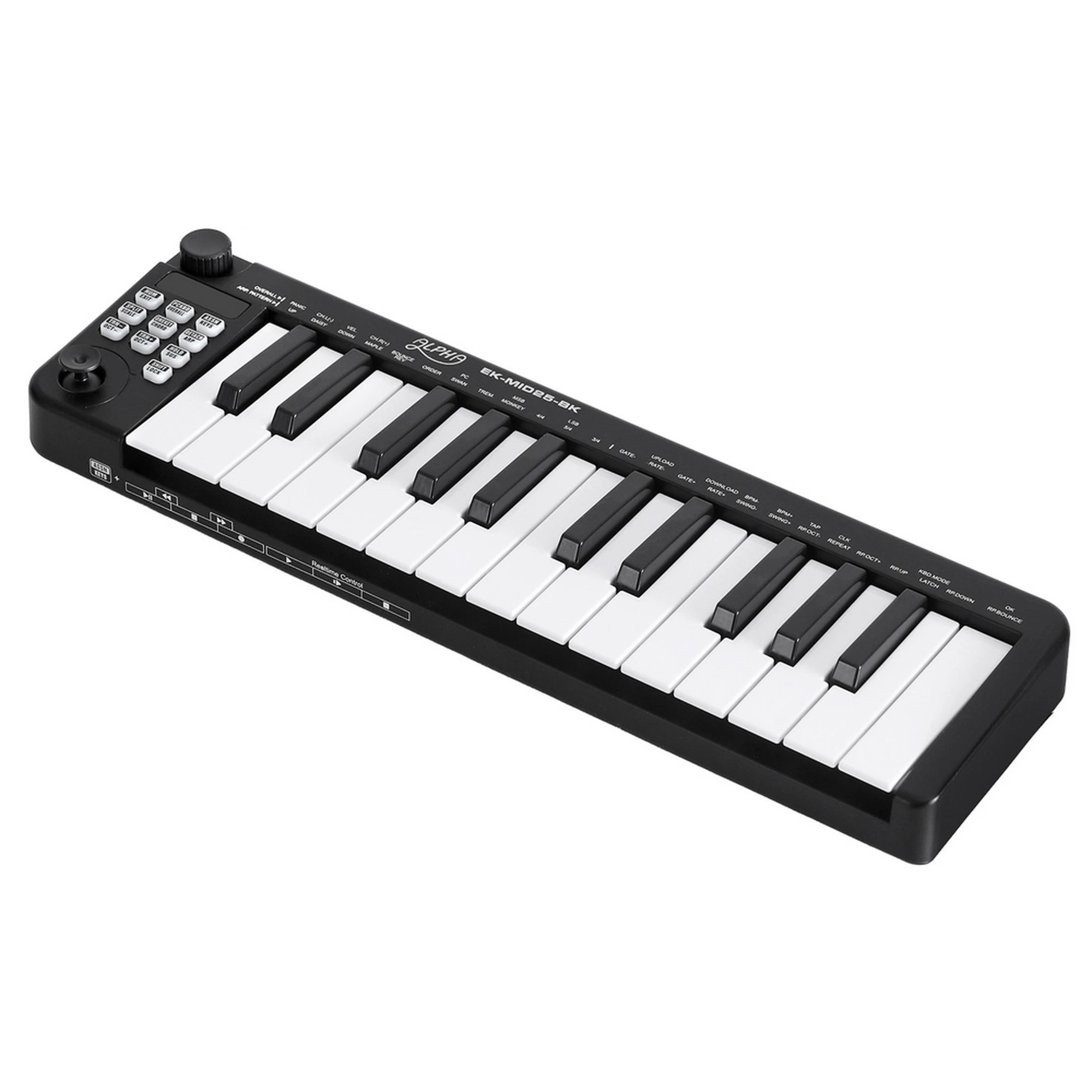 1 Alpha 25-Key MIDI Keyboard Controller Portable Piano USB Laptop - Black, 1 of 7