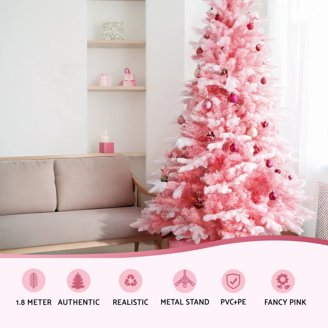 5 Jingle Jollys Christmas Tree 1.8m  Xmas Tree Snowy Party Decor 810 Tips - White, 5 of 7