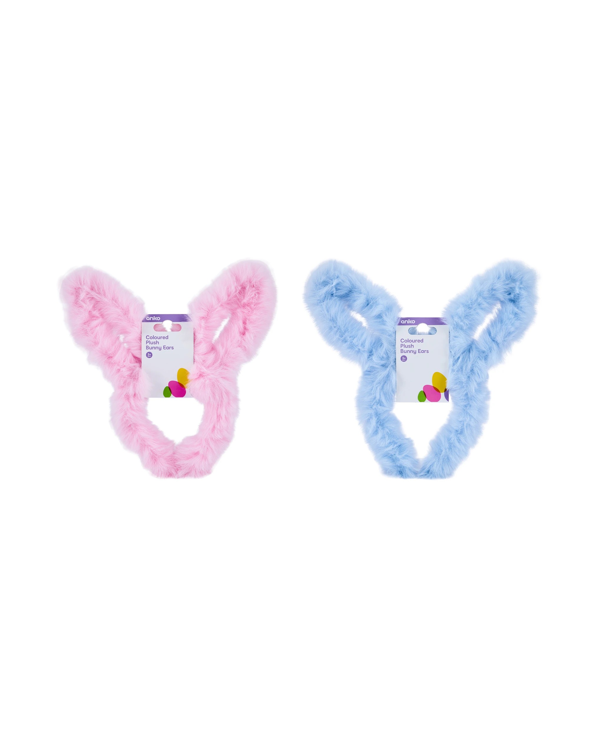 4 Coloured Plush Bunny Ears - Assorted, 4 of 4