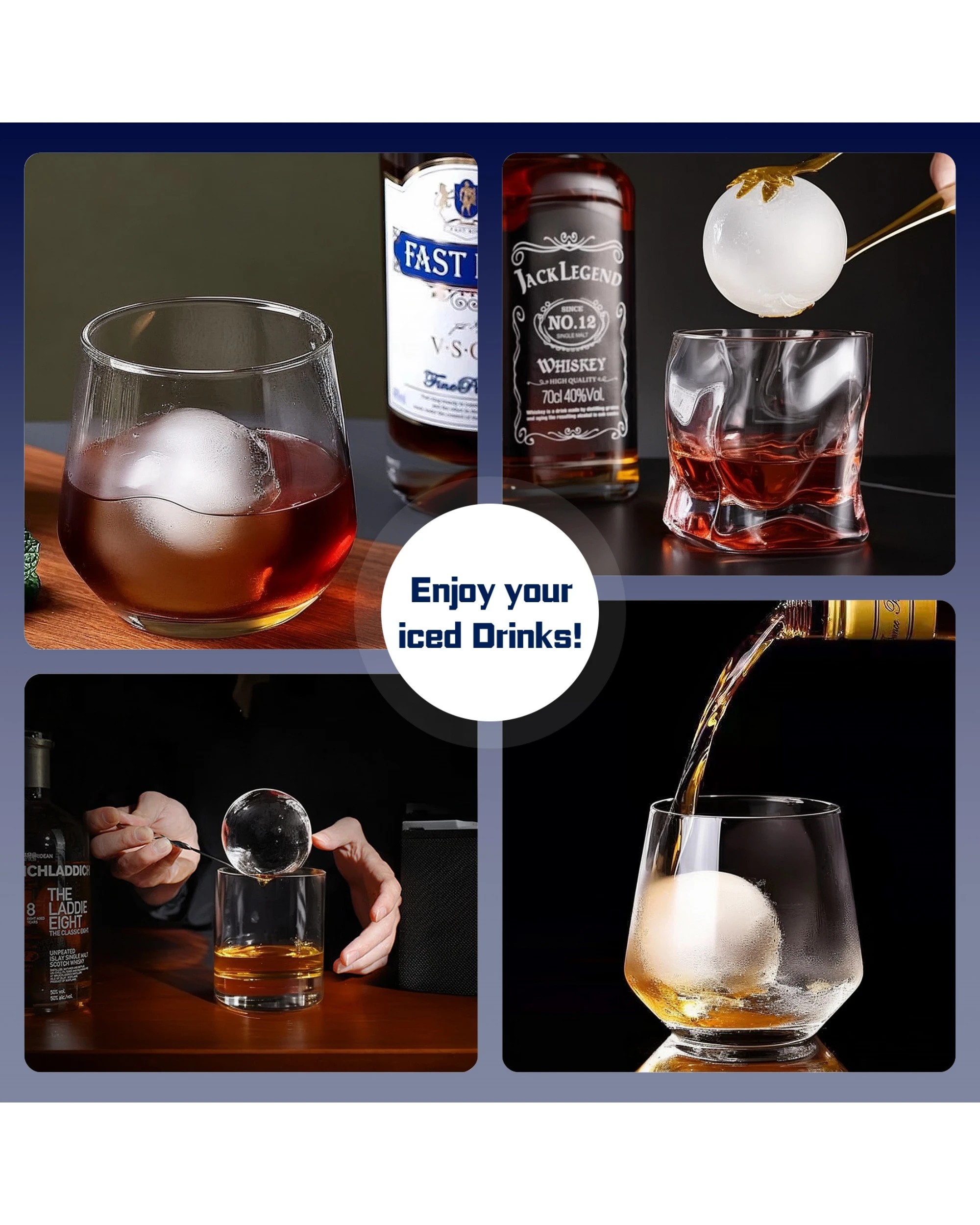 7 Advwin Sphere Ice Maker Machine, 50mm Round Ice Ball Maker For Whiskey & Cocktails, Clear Ice Machine, 7 of 8