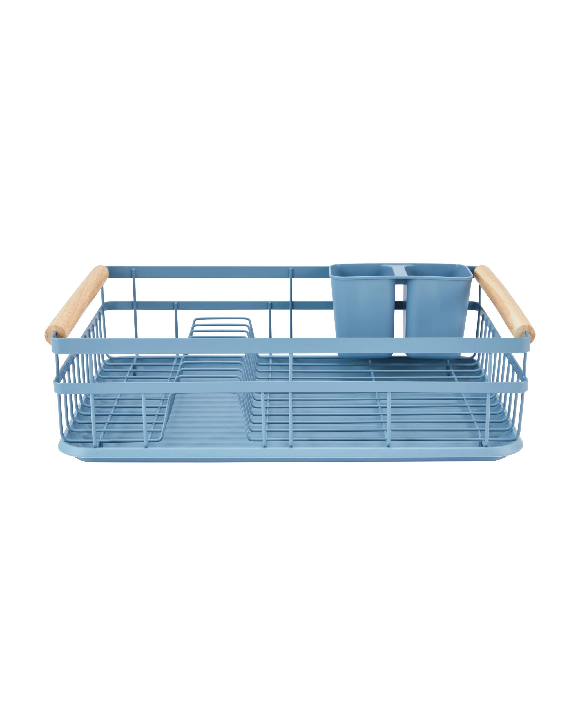 2 Blue Wooden Handle Dish Rack, 2 of 6