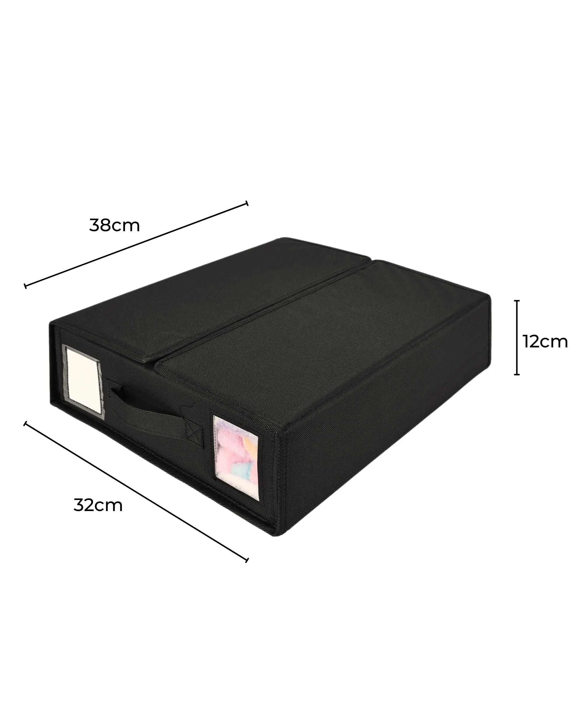4 Kitchee Foldable Bed Sheet Storage Box - Linen + Closet Organiser Black, 4 of 4
