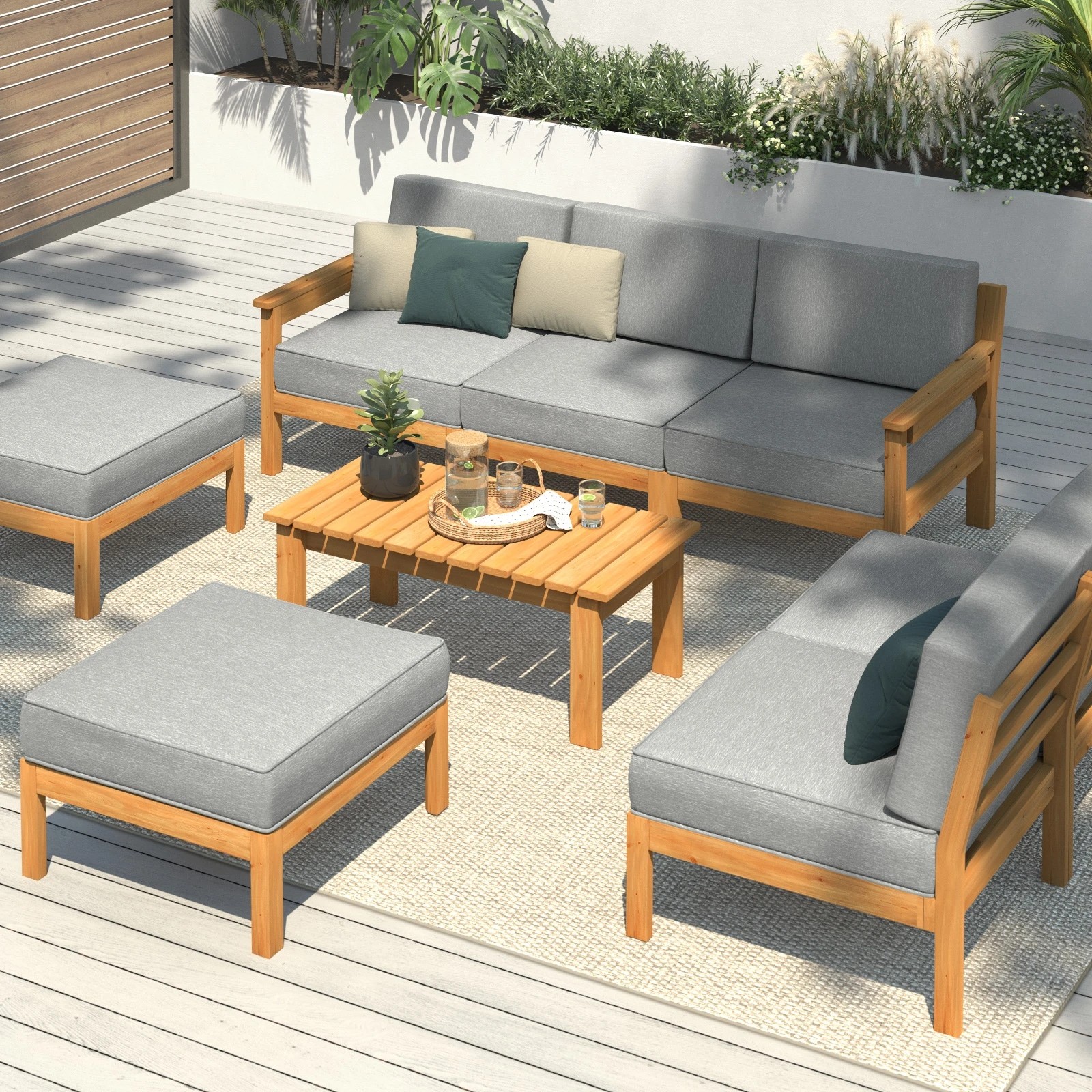 3 Livsip 7 Piece Outdoor Sofa Set Lounge Setting - Multi, 3 of 8